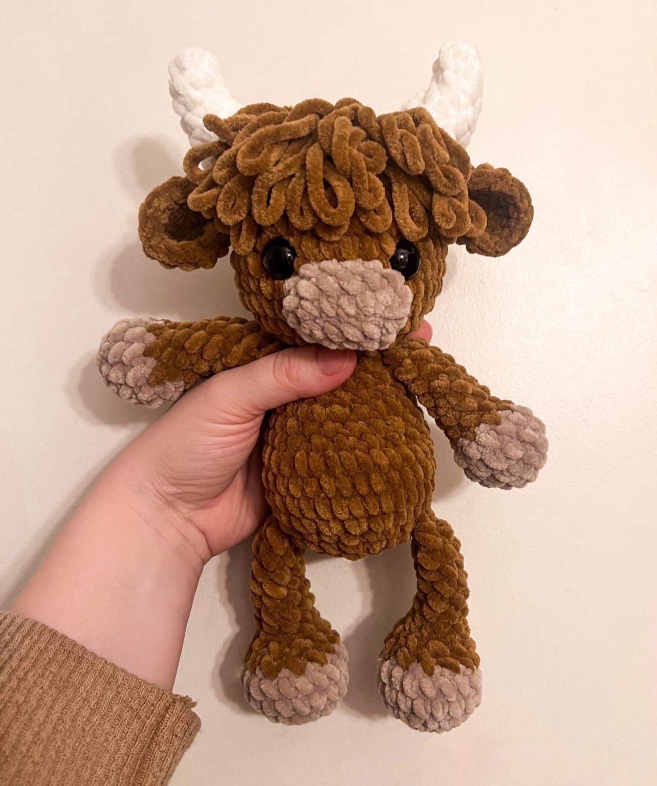 Crochet Cows Trio pattern- Longhorn cow, cow, and highland cow thumbnail 3