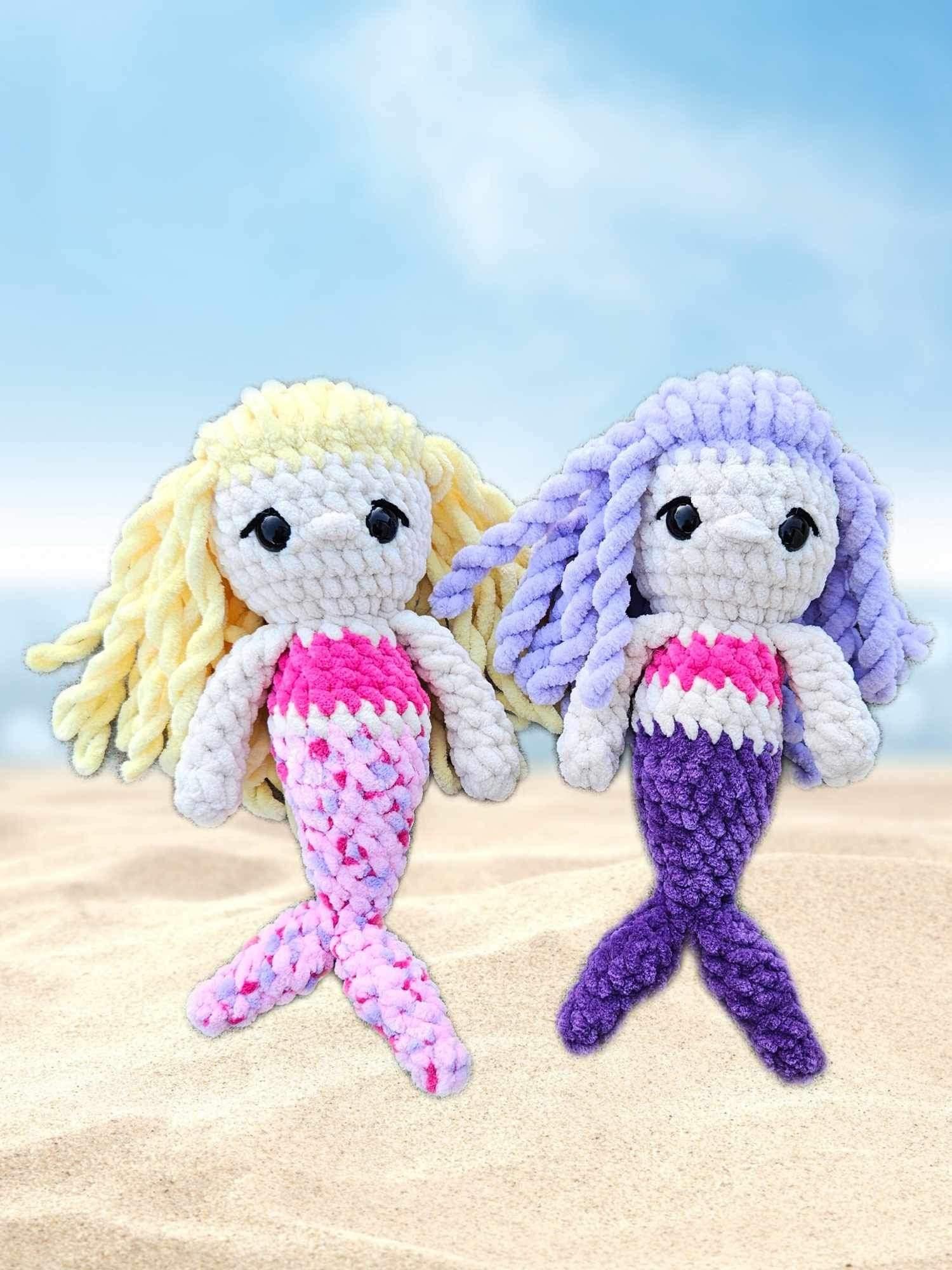 Baby mermaid crochet pattern- mermaid crochet pattern, amigurumi mermaid, crochet pattern, no sew crochet pattern, parfait chunky, amigurumi thumbnail 2