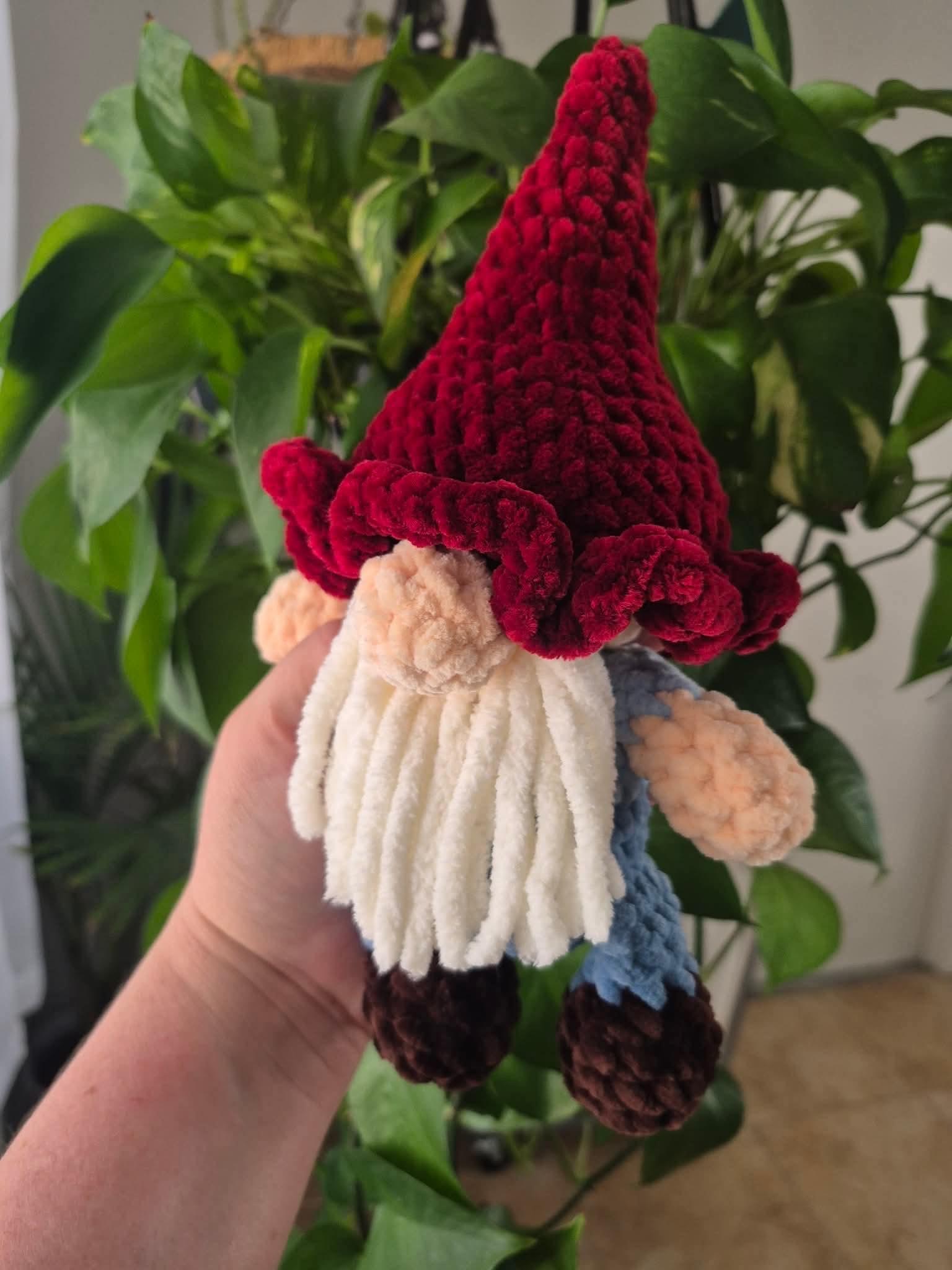 pip the gnome | crochet gnome pattern, low sew, crochet pattern, cottagecore, crochet chunky yarn pattern, plush crochet, amigurumi gnome thumbnail 5