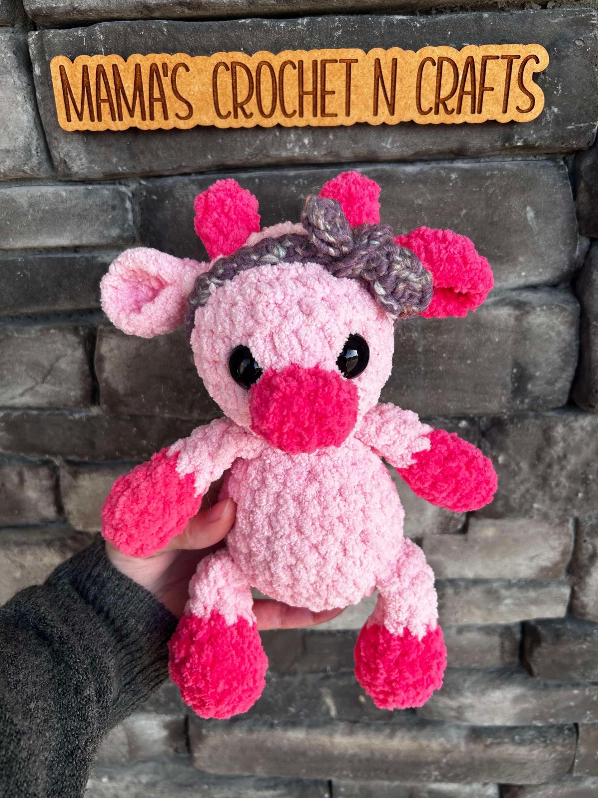 moomoo the cow | amigurumi cow pattern, low sew, crochet pattern, spring crochet, crochet cow, crochet farm, crochet chunky yarn pattern thumbnail 4