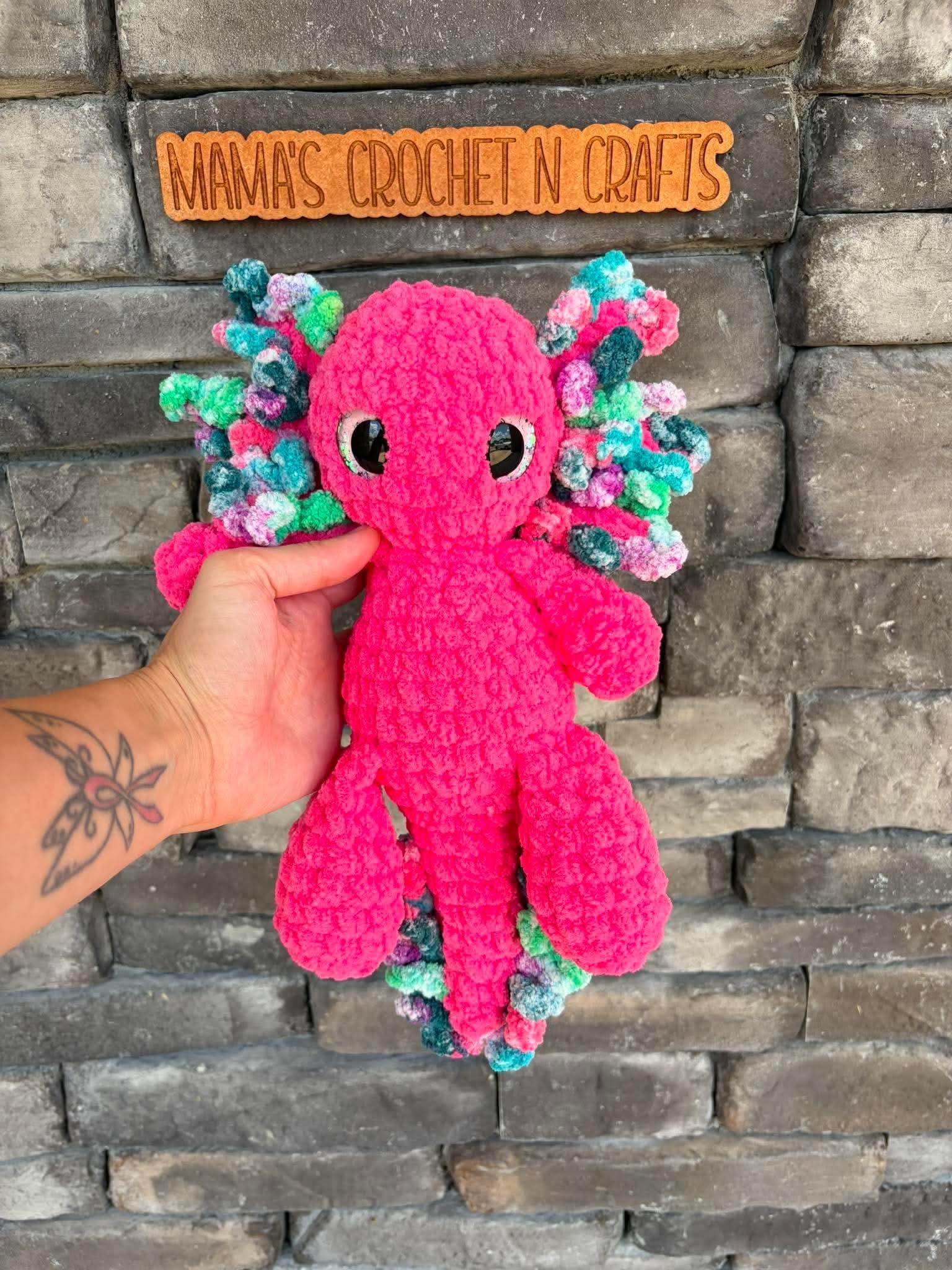 peach the axoltol | crochet Axoltol pattern, low sew, crochet pattern, axoltol, crochet chunky yarn pattern, plush crochet thumbnail 4
