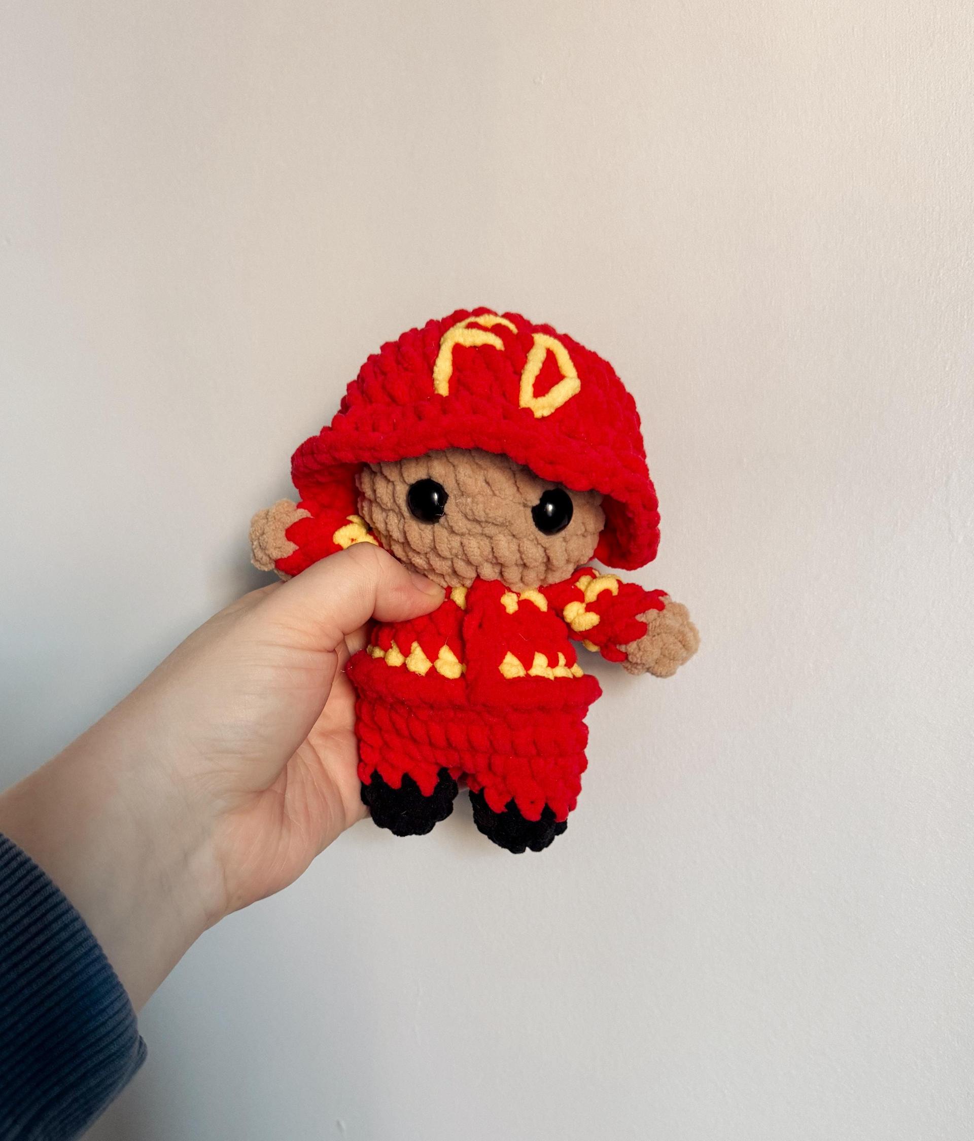 Crochet people, amigurumi fireman, crochet pattern, crochet firefighter, crochet thumbnail 2