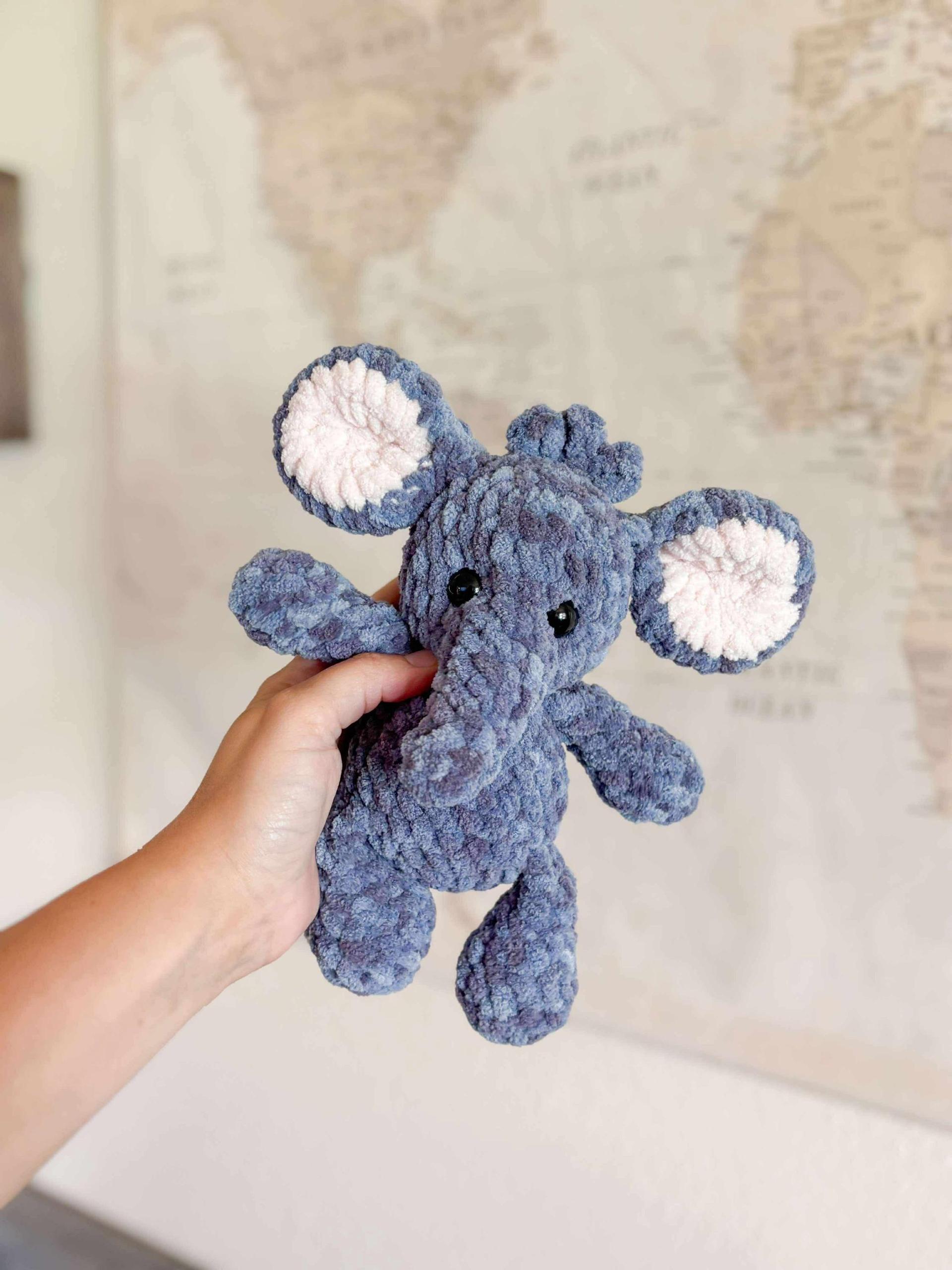 ivory the elephant | amigurumi elephant pattern, low sew, crochet pattern, crochet elephant, safari, crochet safari pattern, pattern, pdf thumbnail 3