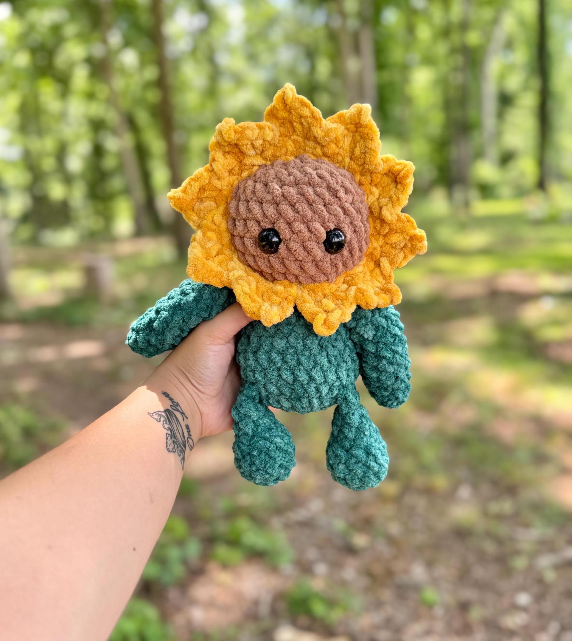 sunny the sunflower | crochet sunflower pattern, crochet, amigurumi, boho, crochet pattern, pdf, crochet flower pattern thumbnail 6