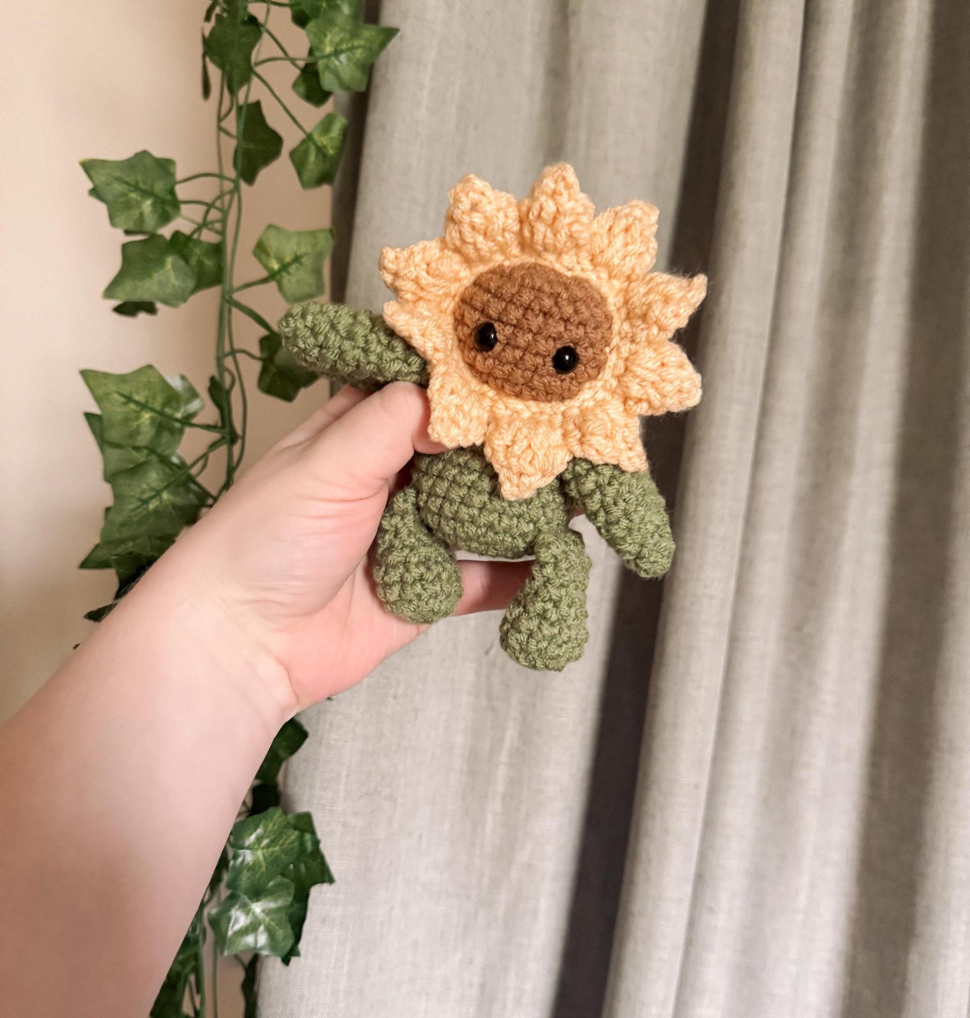 sunny the sunflower | crochet sunflower pattern, crochet, amigurumi, boho, crochet pattern, pdf, crochet flower pattern thumbnail 4