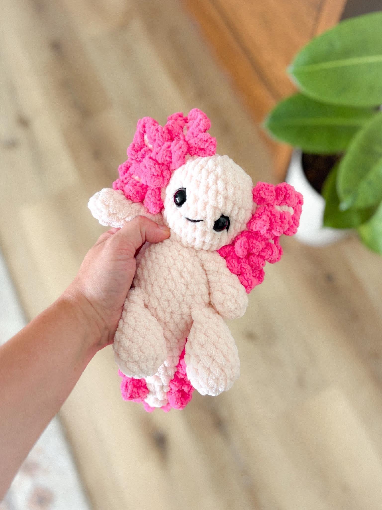 peach the axoltol | crochet Axoltol pattern, low sew, crochet pattern, axoltol, crochet chunky yarn pattern, plush crochet thumbnail 2