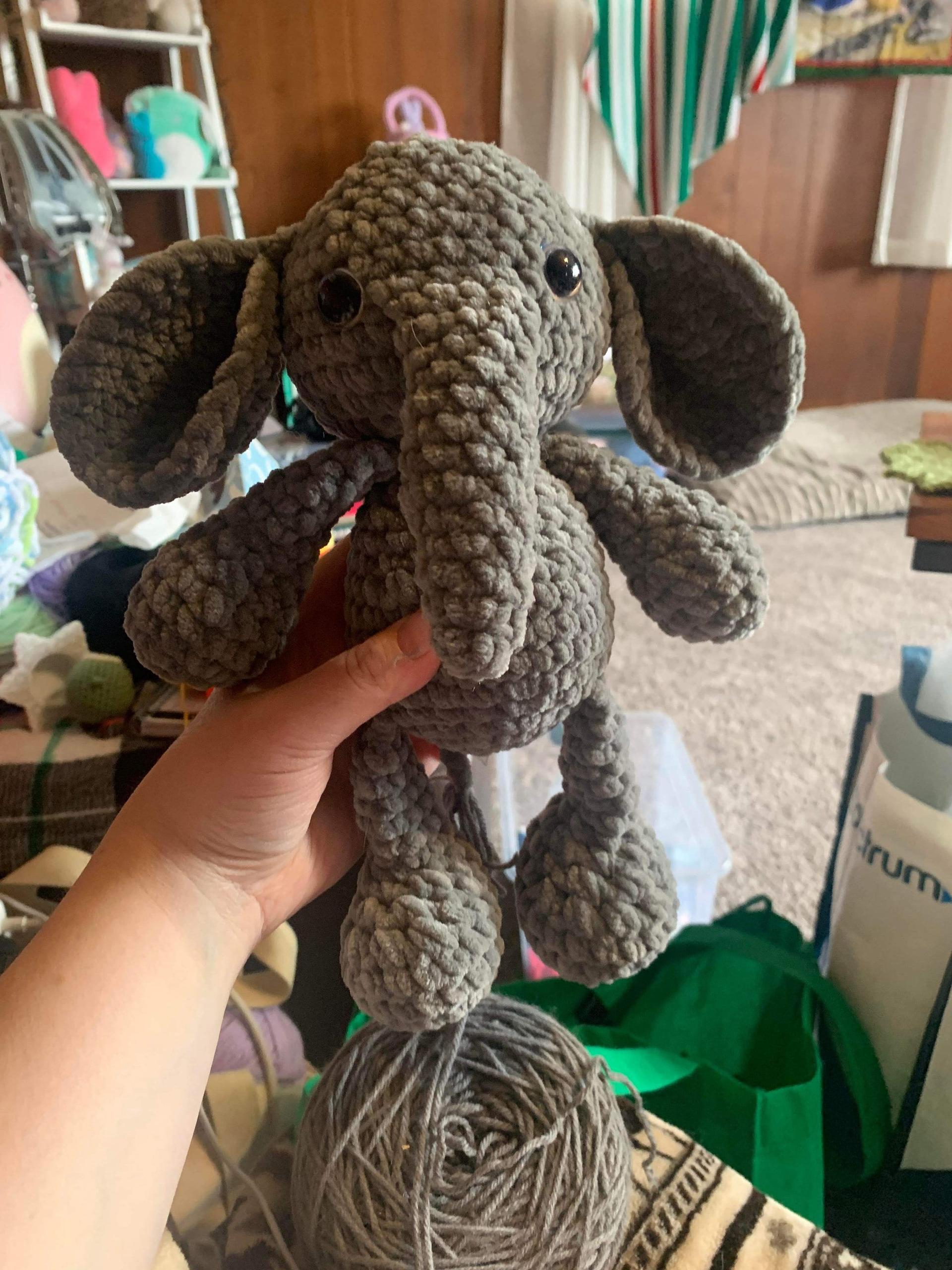 Elnora elephant pattern- elephant amigurumi, elephant crochet, elephant, elephant pattern, no sew pattern, no sew croch thumbnail 8