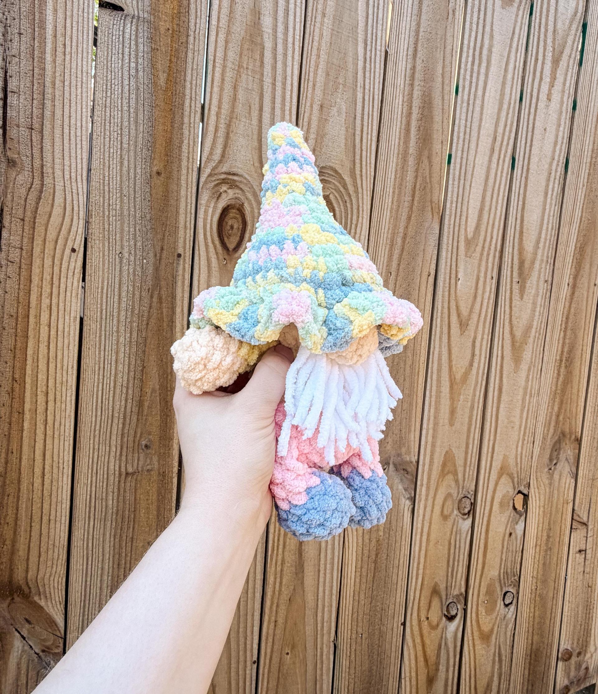 pip the gnome | crochet gnome pattern, low sew, crochet pattern, cottagecore, crochet chunky yarn pattern, plush crochet, amigurumi gnome thumbnail 2