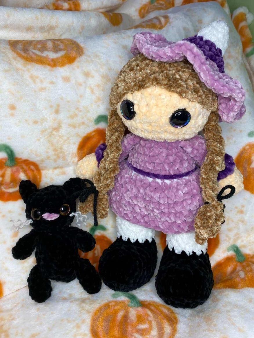 alice the witch | crochet witch pattern, amigurumi witch pattern, Halloween crochet pattern , crochet pattern, amigurumi pattern, low sew thumbnail 9