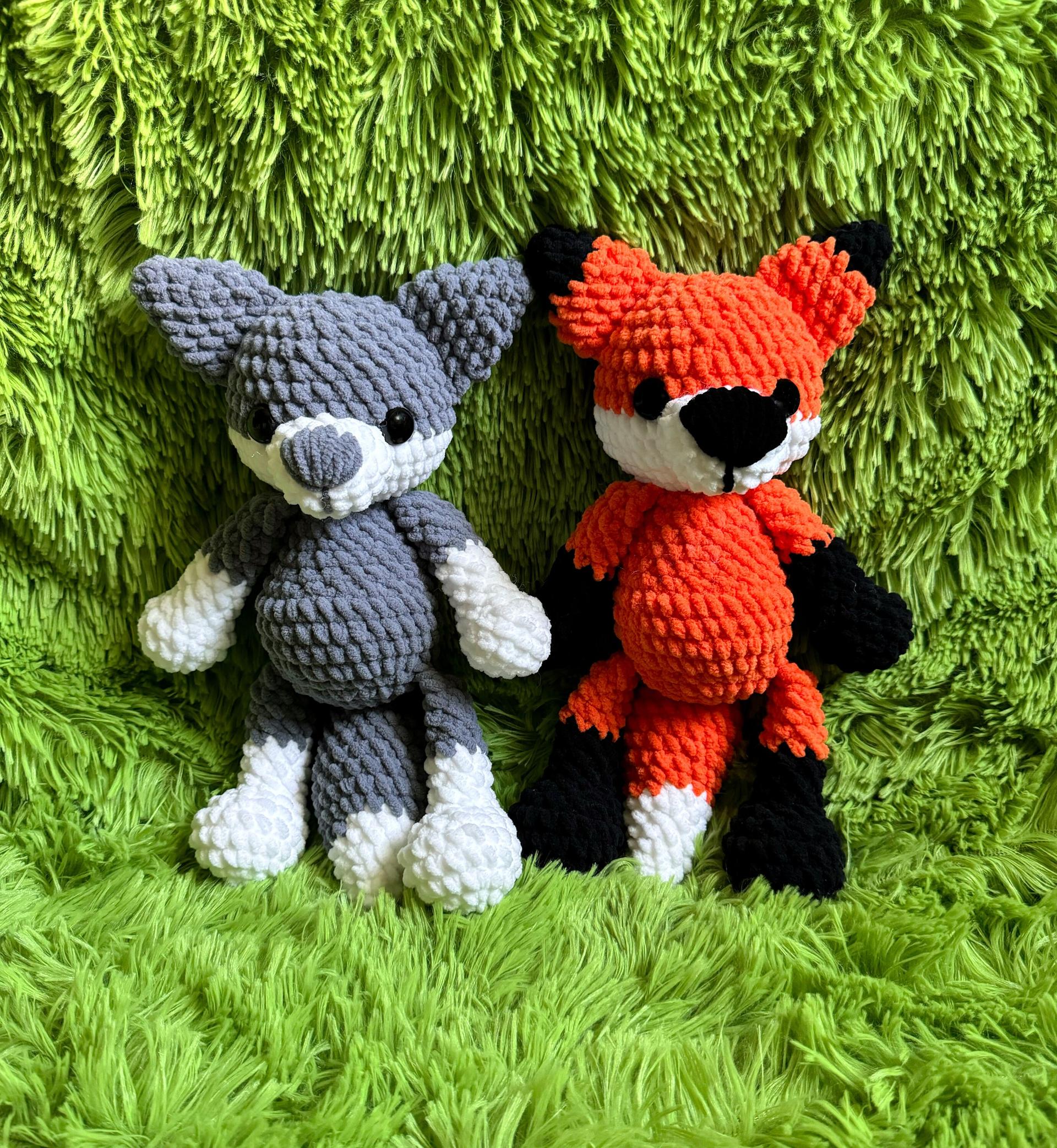 Forrest fox and Wynter pattern, crochet fox pattern, crochet wolf pattern thumbnail 2
