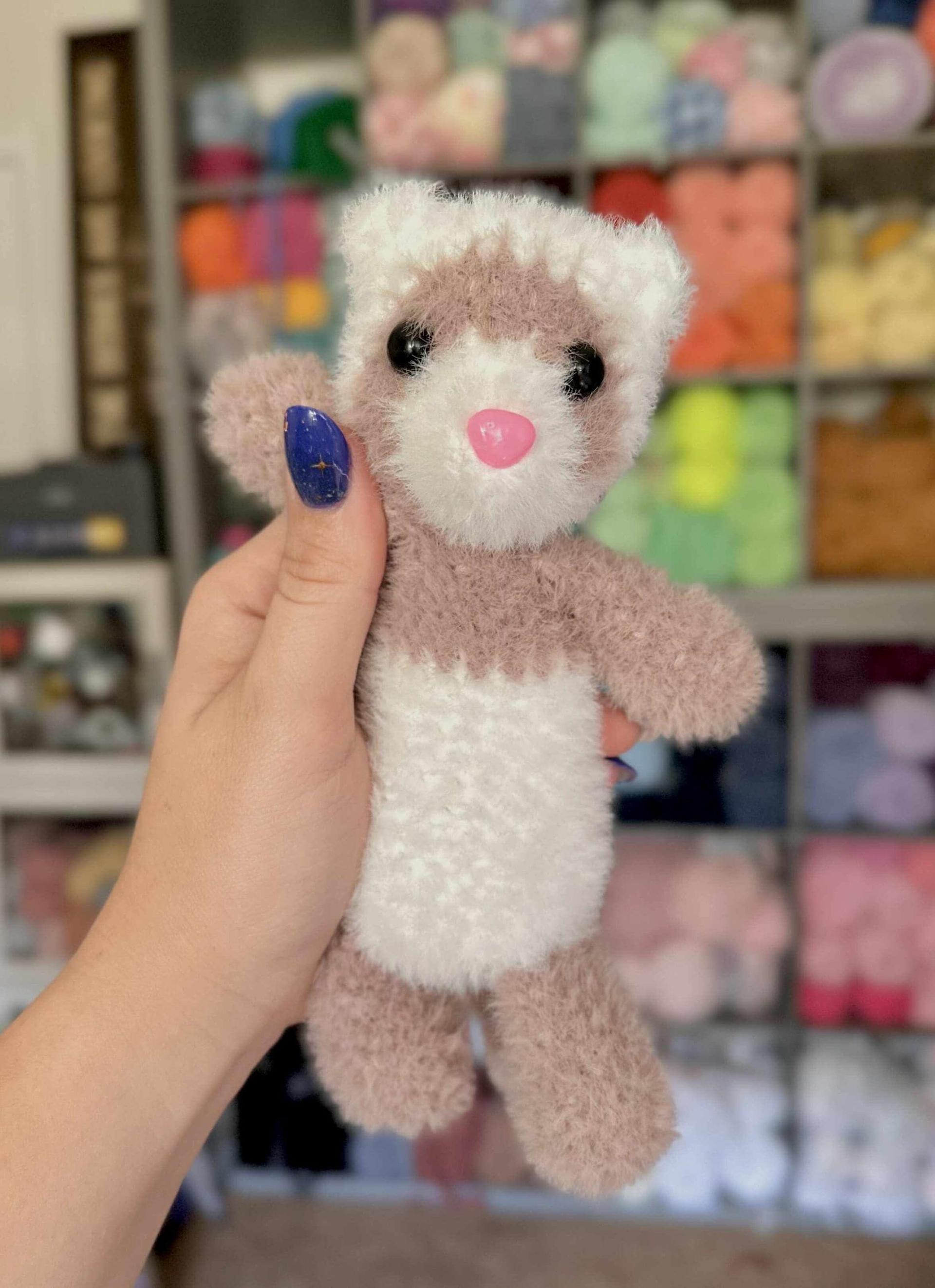 tuna the ferret | amigurumi ferret pattern, low sew, crochet pattern, crochet ferret pattern, crochet pet, pattern, pdf, amigurumi thumbnail 4