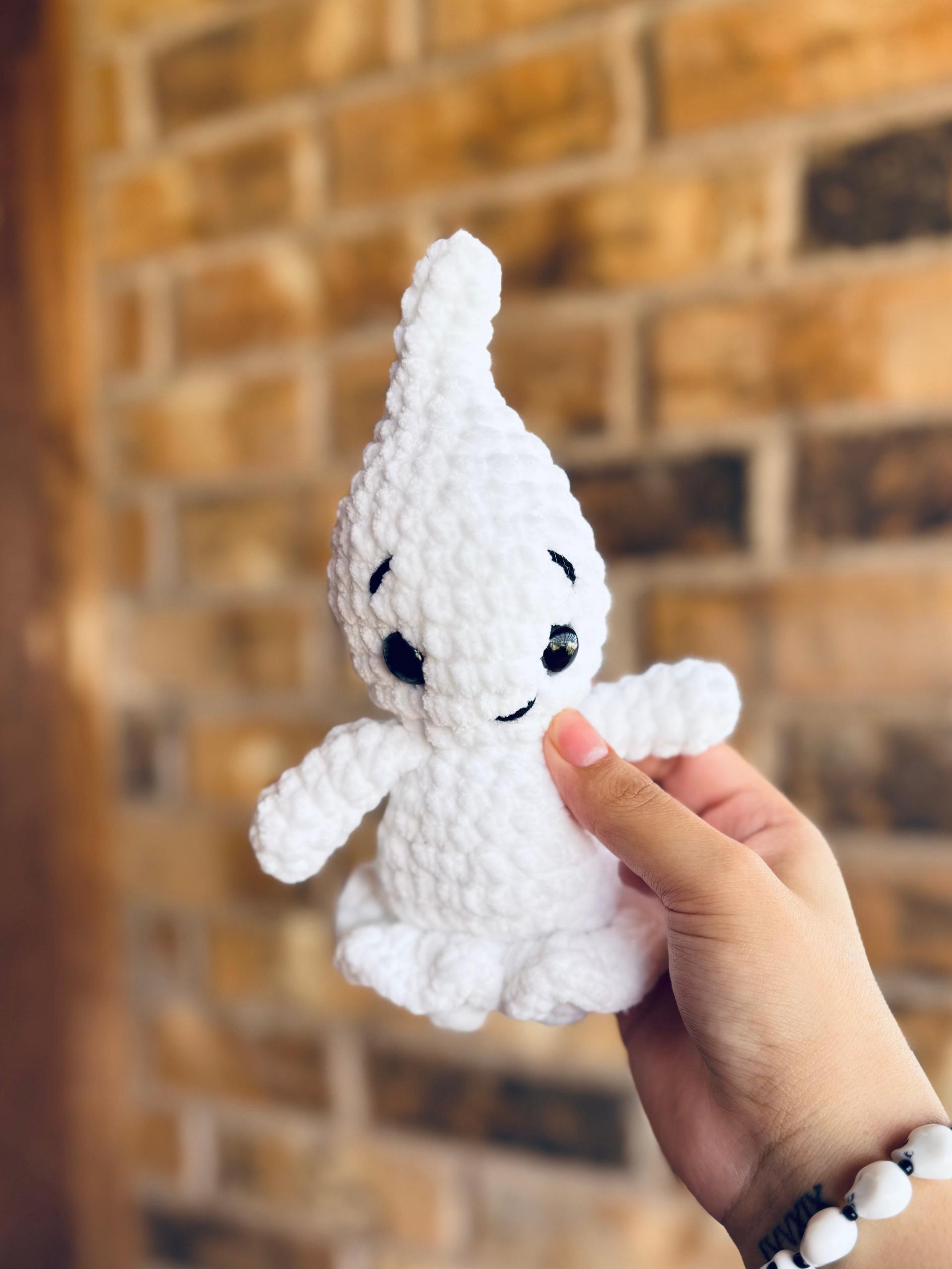 itty belly eek the ghost- crochet pattern, Halloween amigurumi, no sew, ghost crochet pattern thumbnail 5