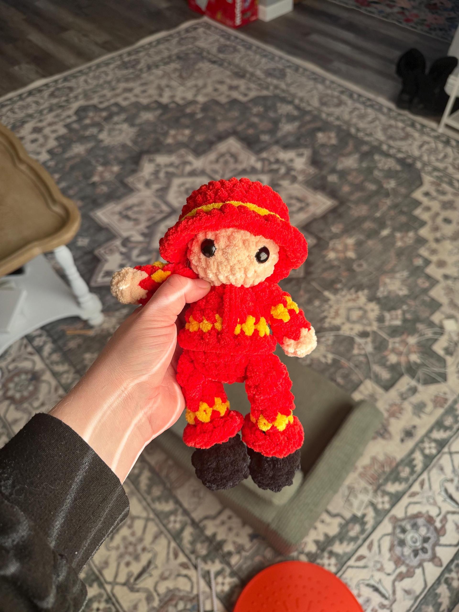 fireman | doll, fireman, amigurumi pattern, doll crochet, PDF pattern, low sew, plush yarn, crochet pattern, firefighter, rescue heroes thumbnail 5