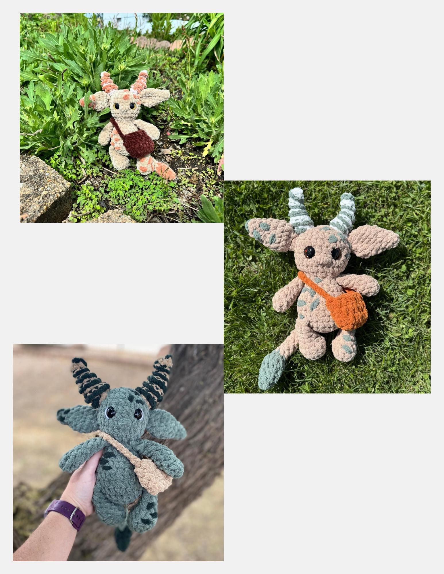 xylo the forest guardian | amigurumi pattern, low sew, crochet pattern, amigurumi, sprites, mythical, mystical thumbnail 7