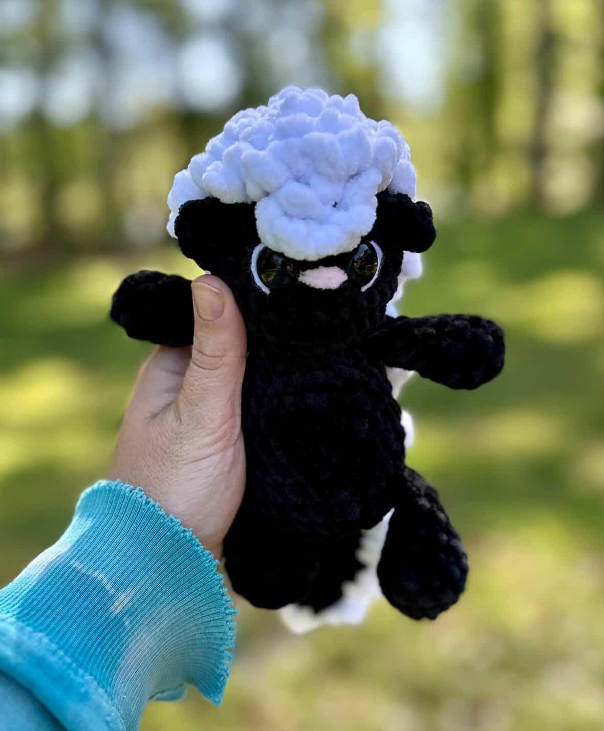 stinker the skunk | amigurumi skunk pattern, low sew, crochet pattern, crochet skunk, woodland crochet pattern, crochet thumbnail 10