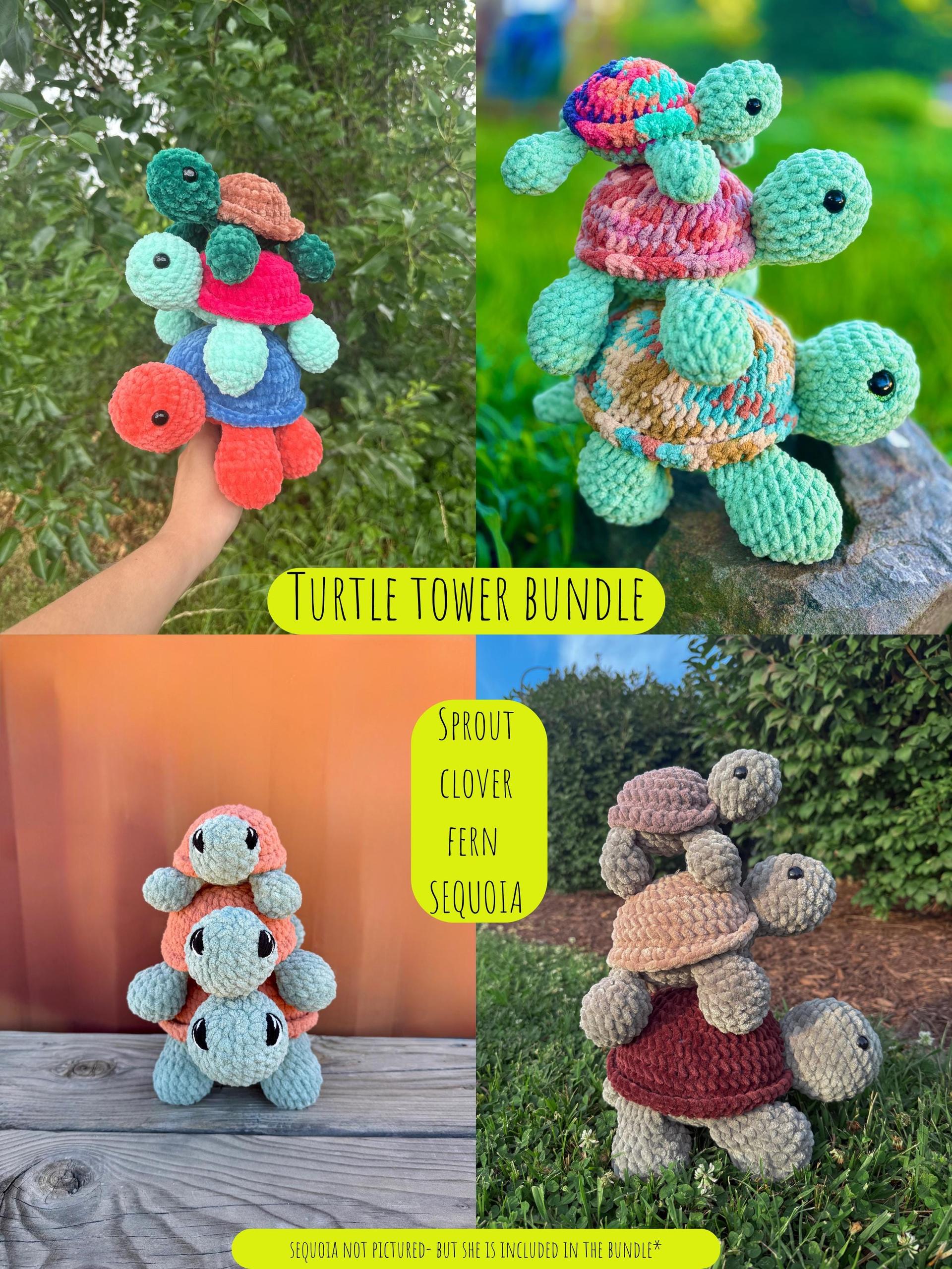 crochet turtle tower bundle- crochet turtle, no sew, tortoise crochet pattern, amigurumi, amigurumi pattern, crochet pattern thumbnail 4