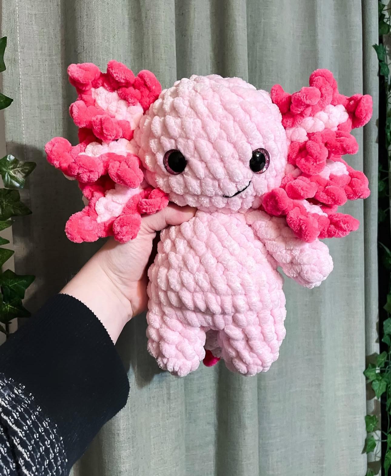 itty belly axolotl- crochet axolotl, axolotl pattern, axolotl amigurumi, pattern, amigurumi, low sew crochet pattern thumbnail 3