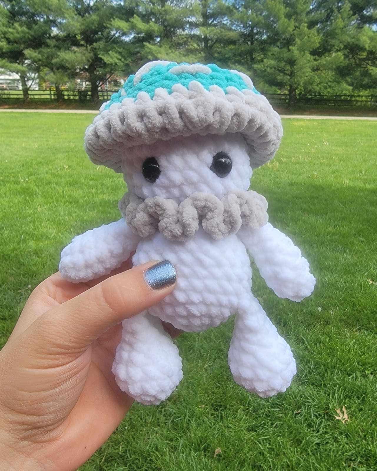 magnolia the mushroom | crochet mushroom pattern, low sew, crochet pattern, cottagecore, boho, crochet chunky yarn pattern, plush crochet thumbnail 6