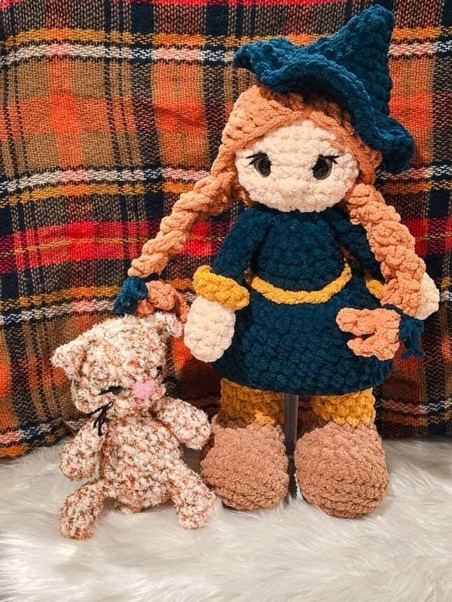 alice the witch | crochet witch pattern, amigurumi witch pattern, Halloween crochet pattern , crochet pattern, amigurumi pattern, low sew thumbnail 8