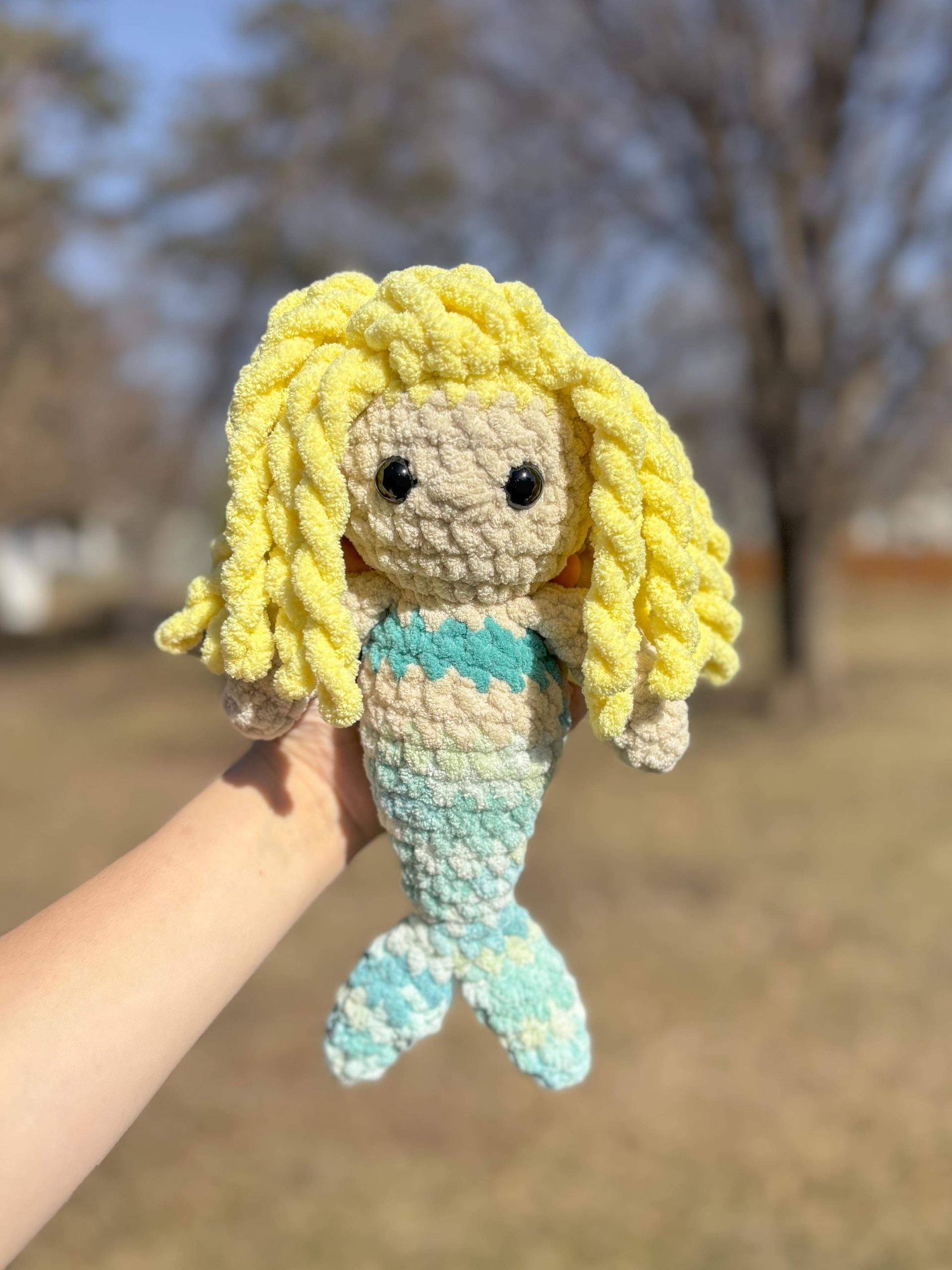 Baby mermaid crochet pattern- mermaid crochet pattern, amigurumi mermaid, crochet pattern, no sew crochet pattern, parfait chunky, amigurumi thumbnail 5