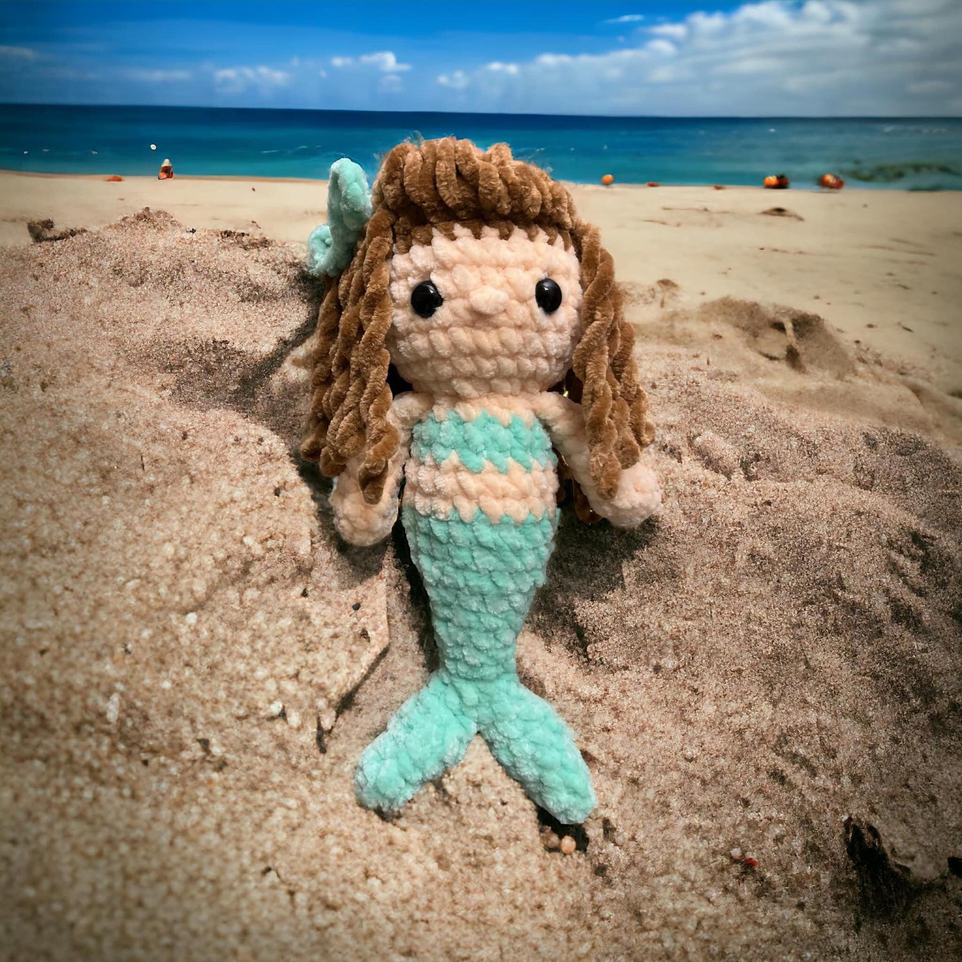 Baby mermaid crochet pattern- mermaid crochet pattern, amigurumi mermaid, crochet pattern, no sew crochet pattern, parfait chunky, amigurumi thumbnail 6