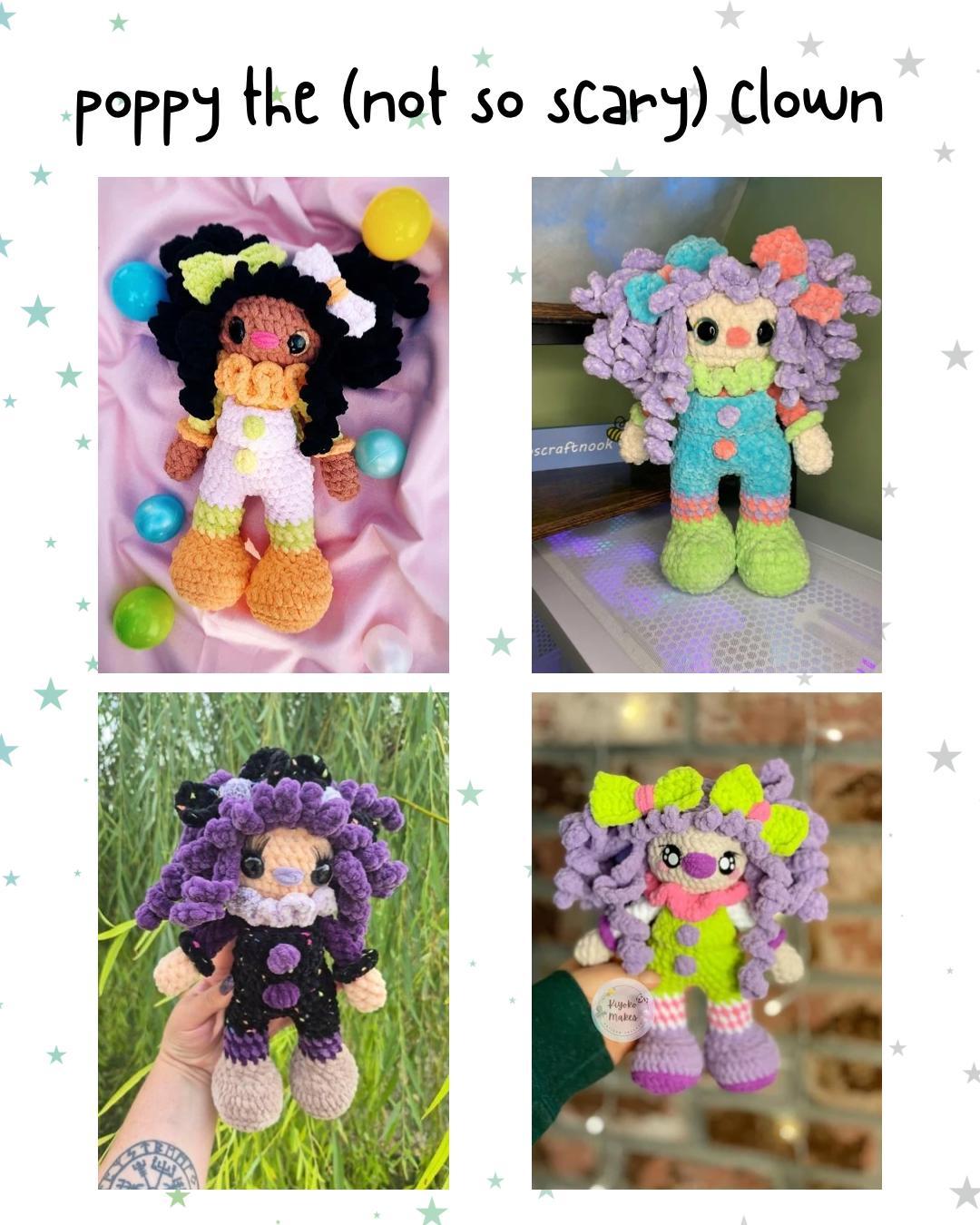 poppy the clown | crochet clown pattern, amigurumi clownpattern, Halloween crochet pattern , crochet pattern, amigurumi thumbnail 5