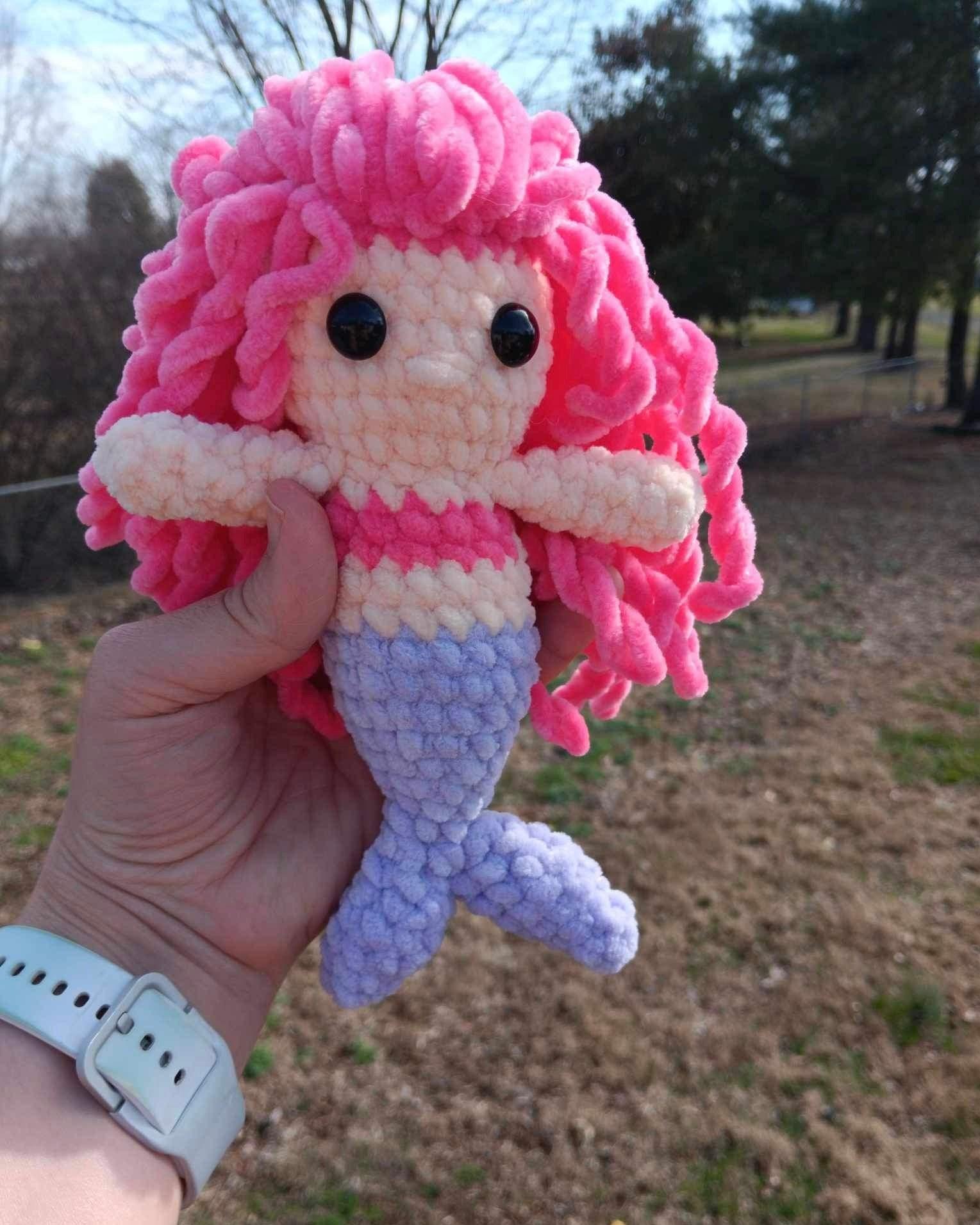 Baby mermaid crochet pattern- mermaid crochet pattern, amigurumi mermaid, crochet pattern, no sew crochet pattern, parfait chunky, amigurumi thumbnail 10
