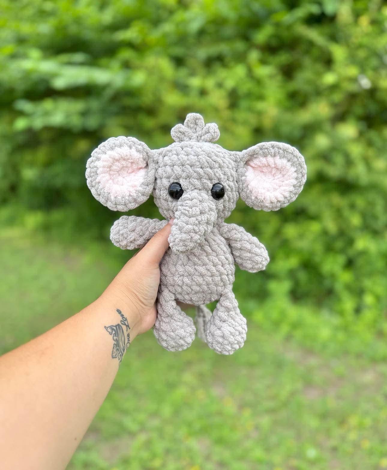 ivory the elephant | amigurumi elephant pattern, low sew, crochet pattern, crochet elephant, safari, crochet safari pattern, pattern, pdf thumbnail 2