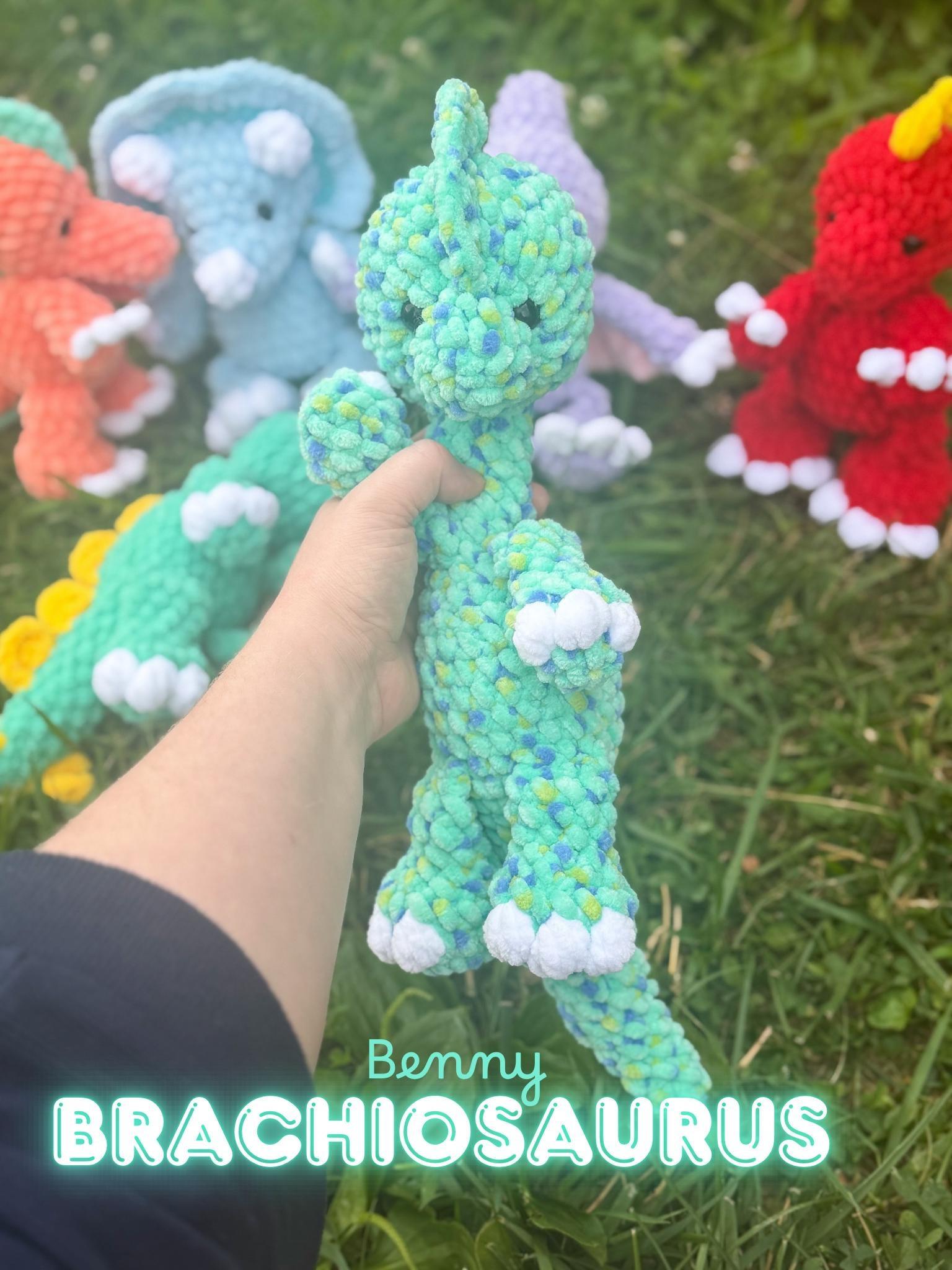 benny the brachiosaurus | amigurumi dinosaur, no sew, crochet pattern, dinosaur pattern