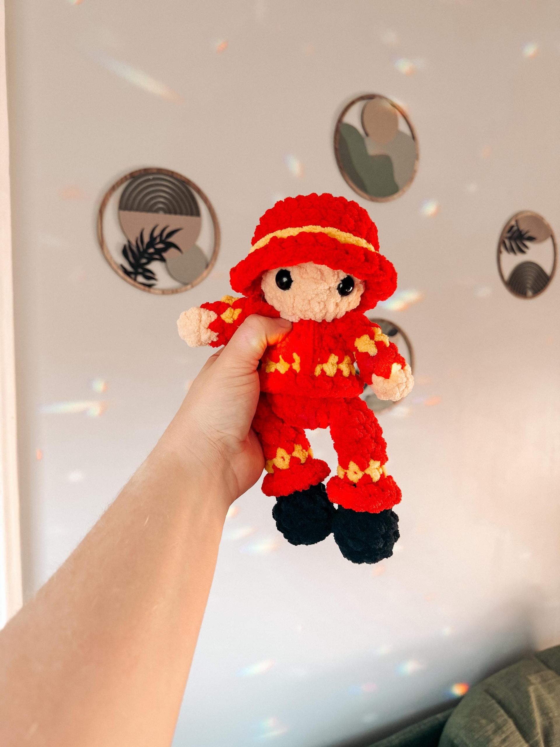 fireman | doll, fireman, amigurumi pattern, doll crochet, PDF pattern, low sew, plush yarn, crochet pattern, firefighter, rescue heroes thumbnail 6