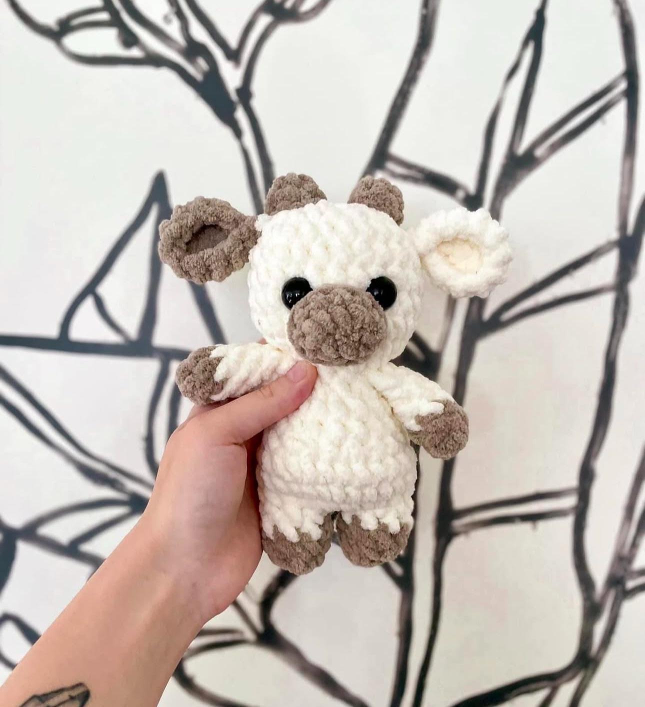 itty belly cow- crochet cow, cow pattern, cow amigurumi, pattern, amigurumi, low sew crochet pattern thumbnail 7