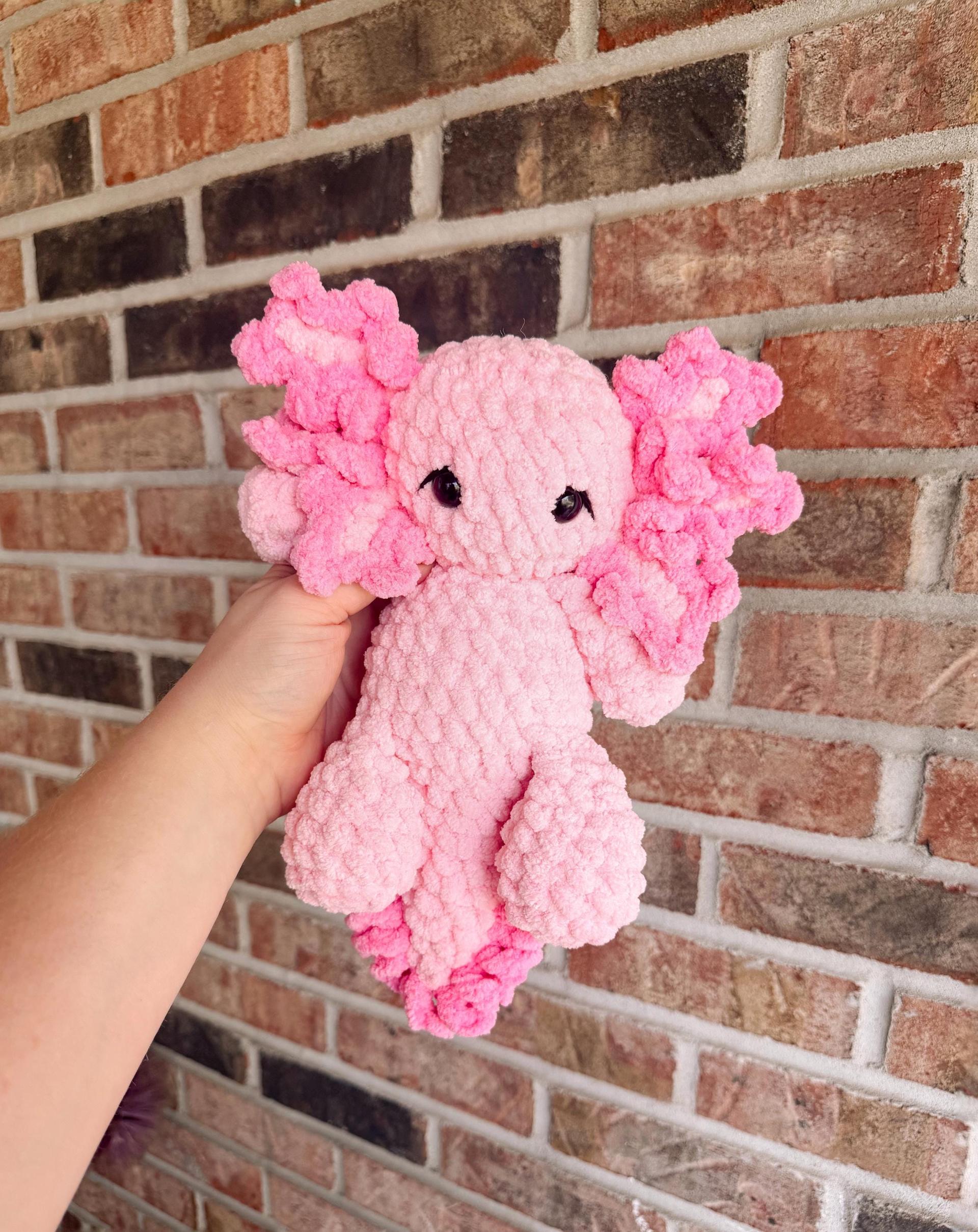 peach the axoltol | crochet Axoltol pattern, low sew, crochet pattern, axoltol, crochet chunky yarn pattern, plush crochet