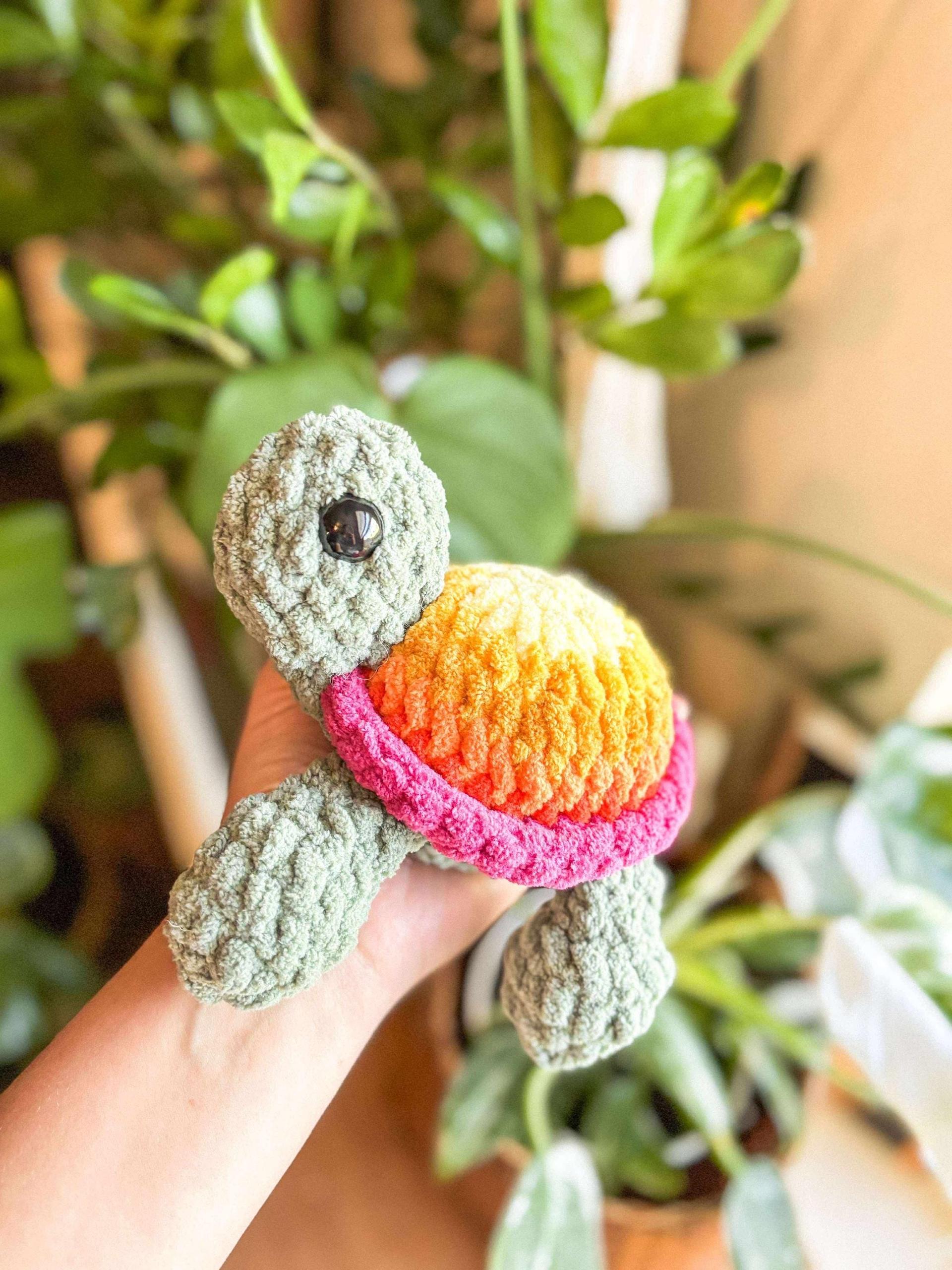 sprout the turtle- crochet pattern, tortoise crochet pattern, turtle amigurumi pattern, no sew, land turtle crochet pattern, amigurumi thumbnail 2