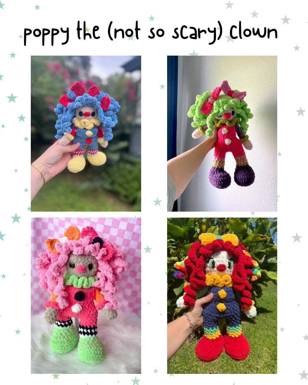 poppy the clown | crochet clown pattern, amigurumi clownpattern, Halloween crochet pattern , crochet pattern, amigurumi thumbnail 6