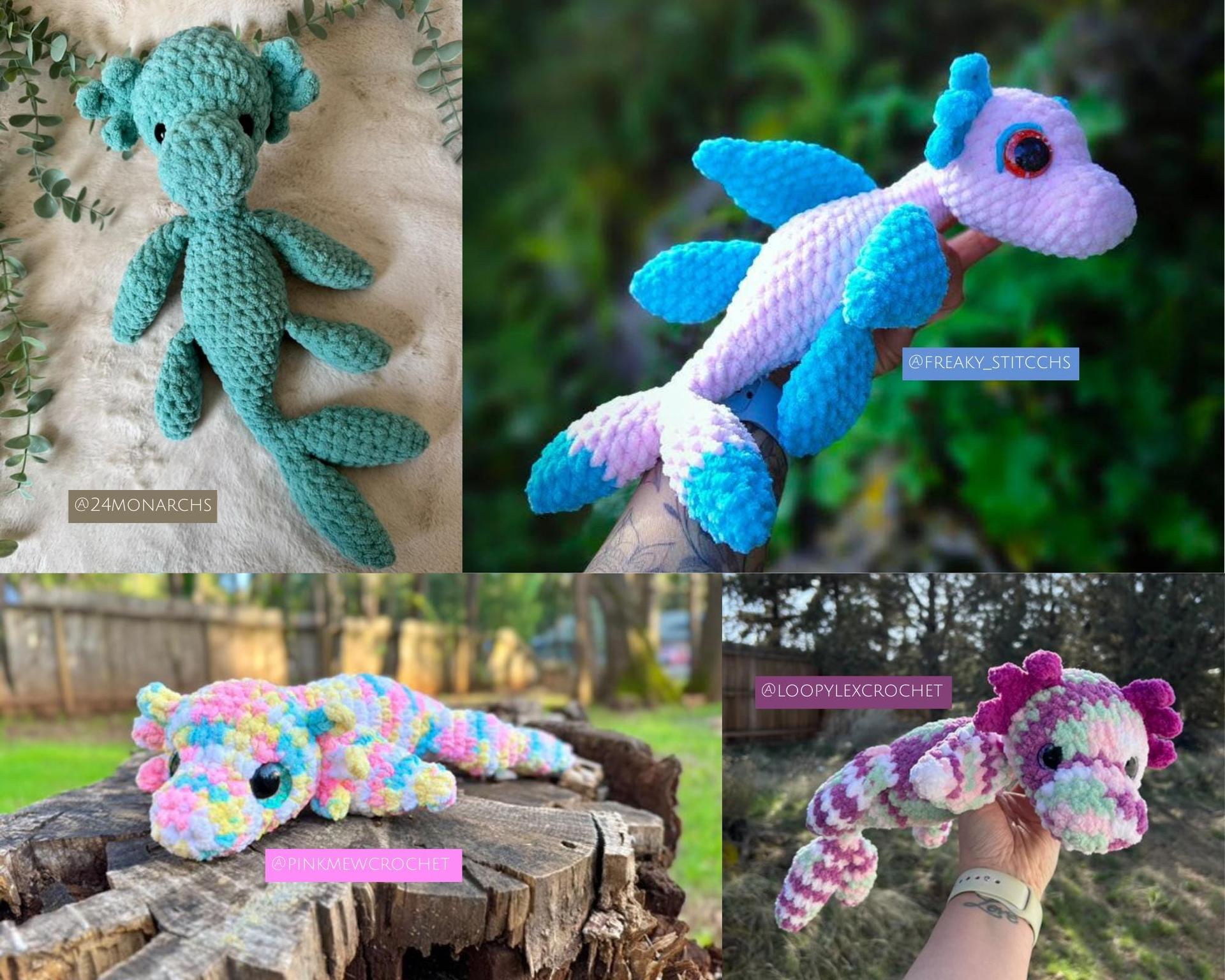 Nessie- crochet Nessie pattern, cryptid crochet pattern, amigurumi cryptid, amigurumi creatures, crochet mythical pattern, Loch Ness monster thumbnail 7