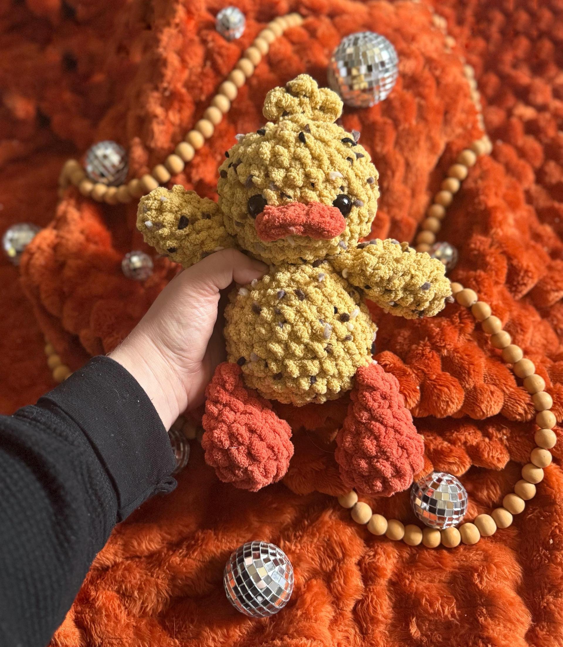 puddles the duck | amigurumi duck pattern, low sew, crochet pattern, spring crochet, crochet duck, crochet farm, spring thumbnail 7