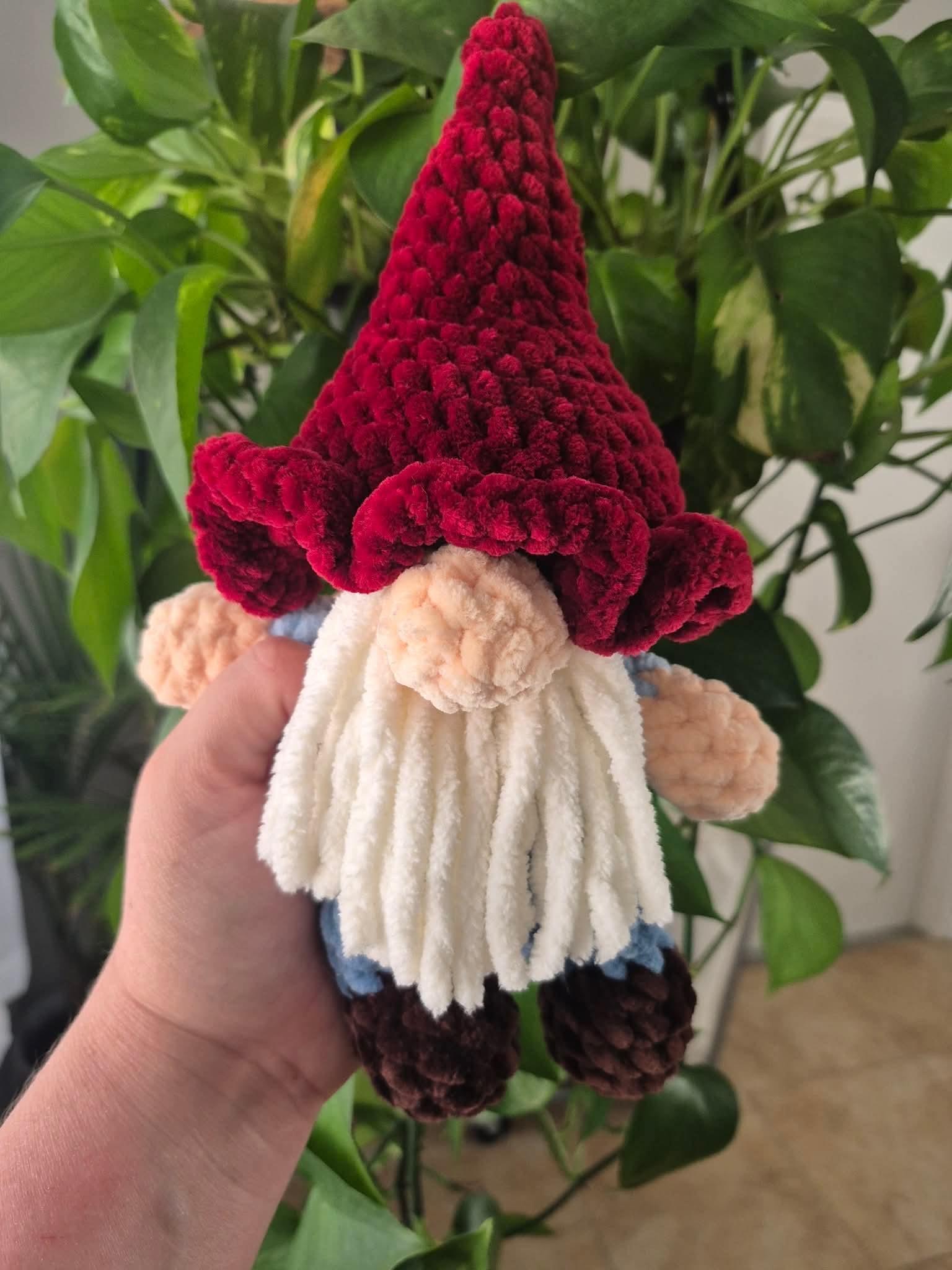 pip the gnome | crochet gnome pattern, low sew, crochet pattern, cottagecore, crochet chunky yarn pattern, plush crochet, amigurumi gnome thumbnail 4
