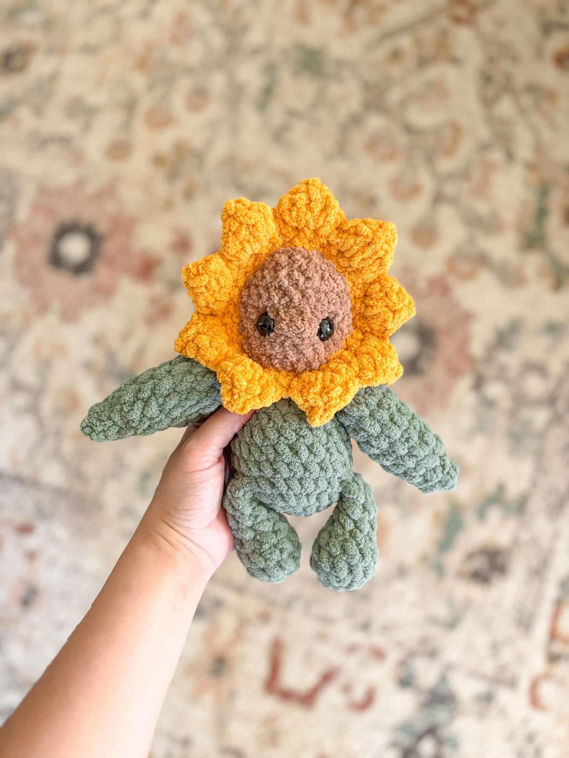 sunny the sunflower | crochet sunflower pattern, crochet, amigurumi, boho, crochet pattern, pdf, crochet flower pattern thumbnail 3