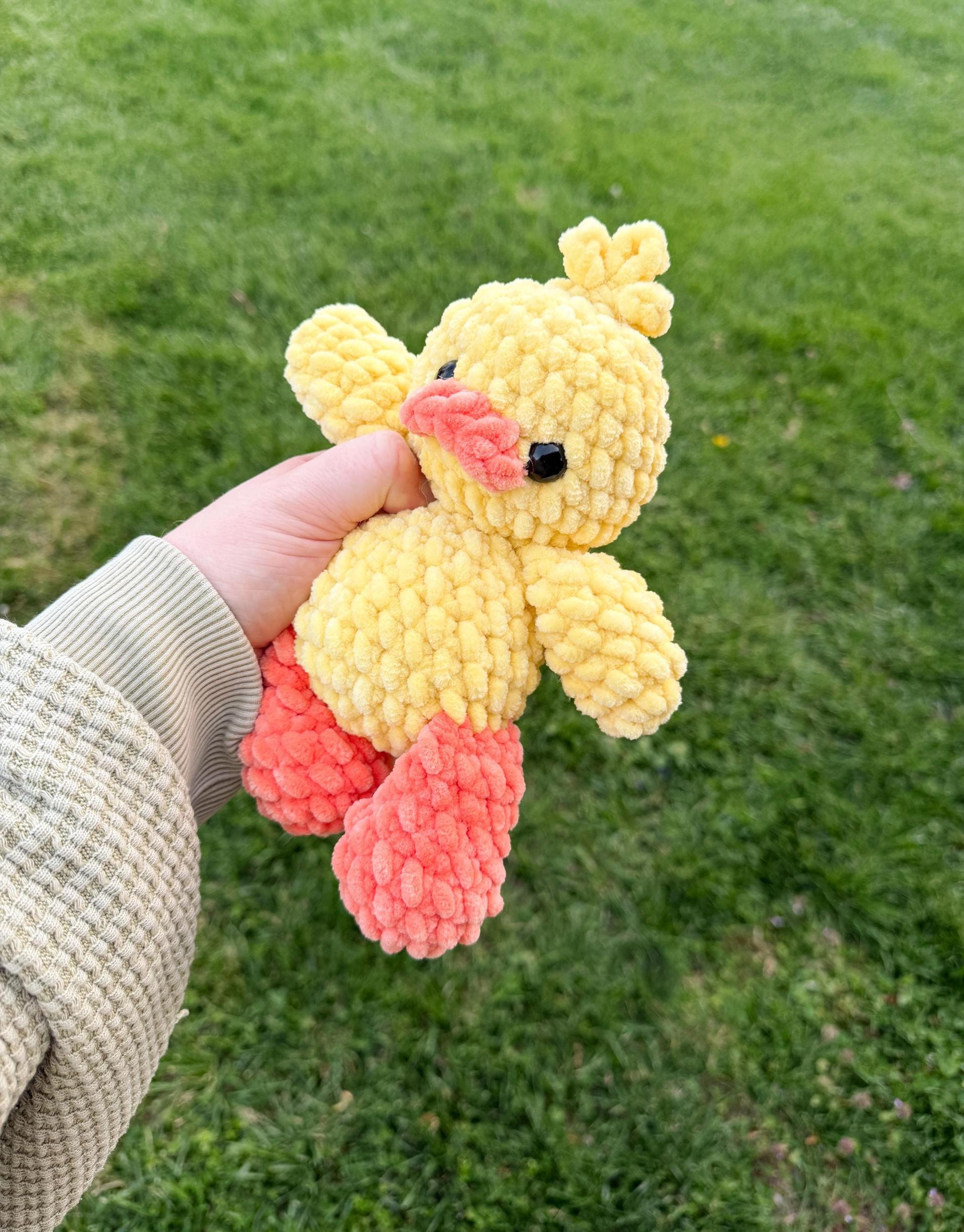 puddles the duck | amigurumi duck pattern, low sew, crochet pattern, spring crochet, crochet duck, crochet farm, spring thumbnail 4