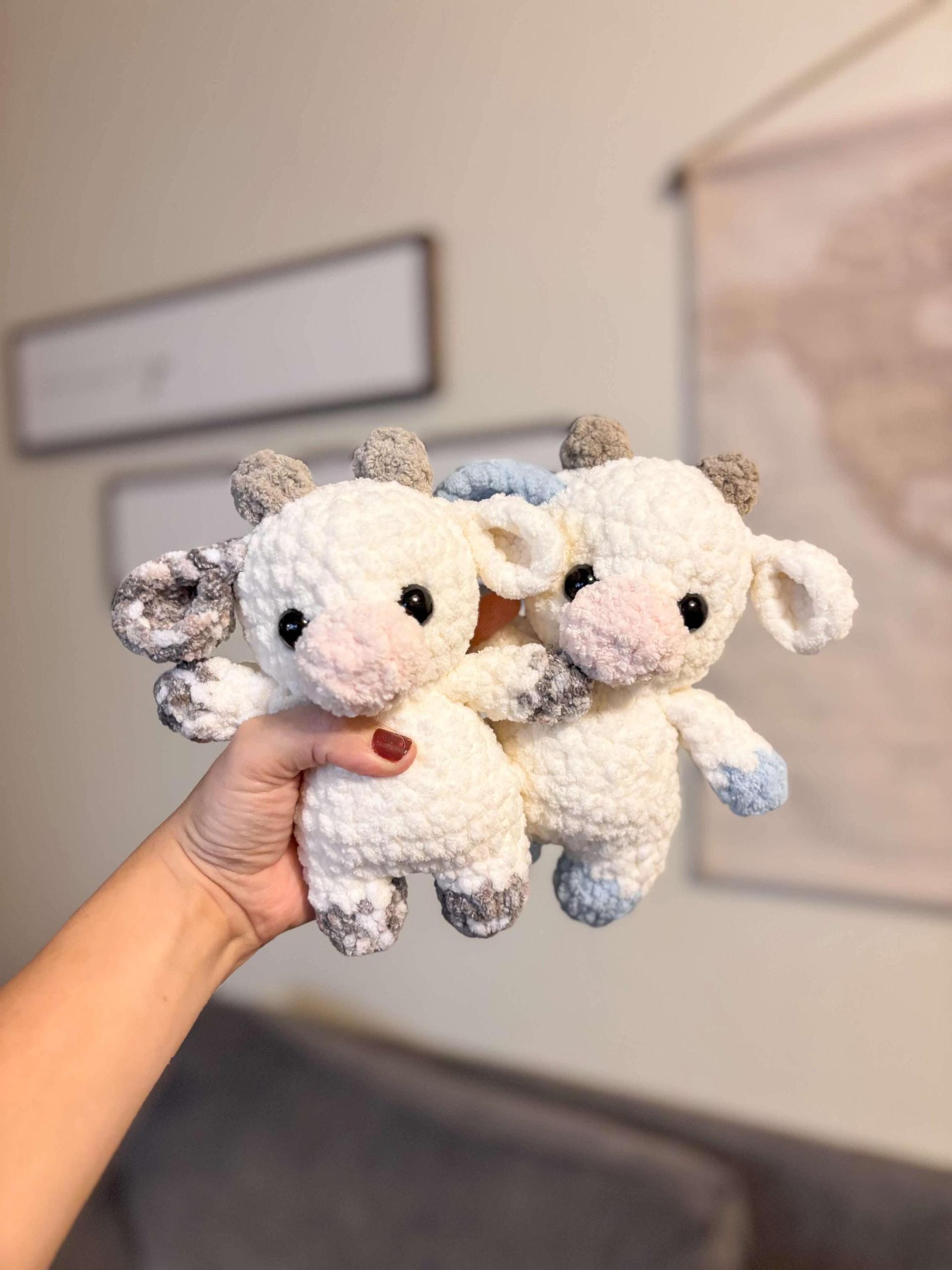 itty belly cow- crochet cow, cow pattern, cow amigurumi, pattern, amigurumi, low sew crochet pattern thumbnail 3