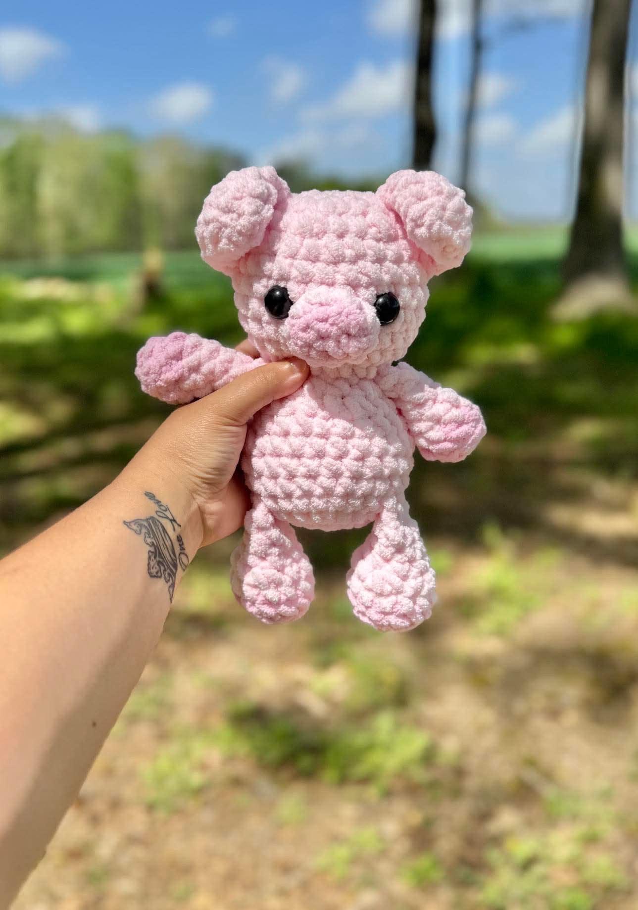 paisley the pig | amigurumi pig pattern, low sew, crochet pattern, spring crochet, crochet pig, crochet farm, crochet chunky yarn pattern thumbnail 4