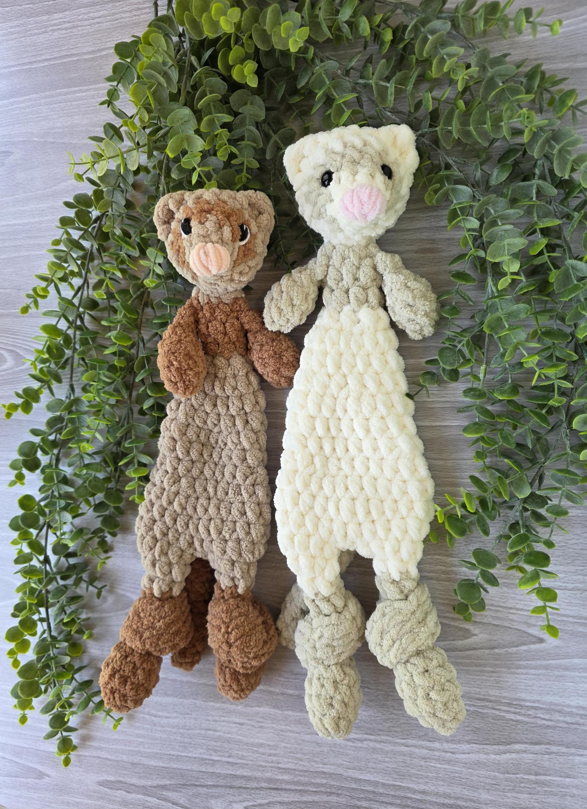 Ferret snuggler | Crochet animal lovey | Handmade animal plush | Cute gift for Ferret lover | Faith the Ferret