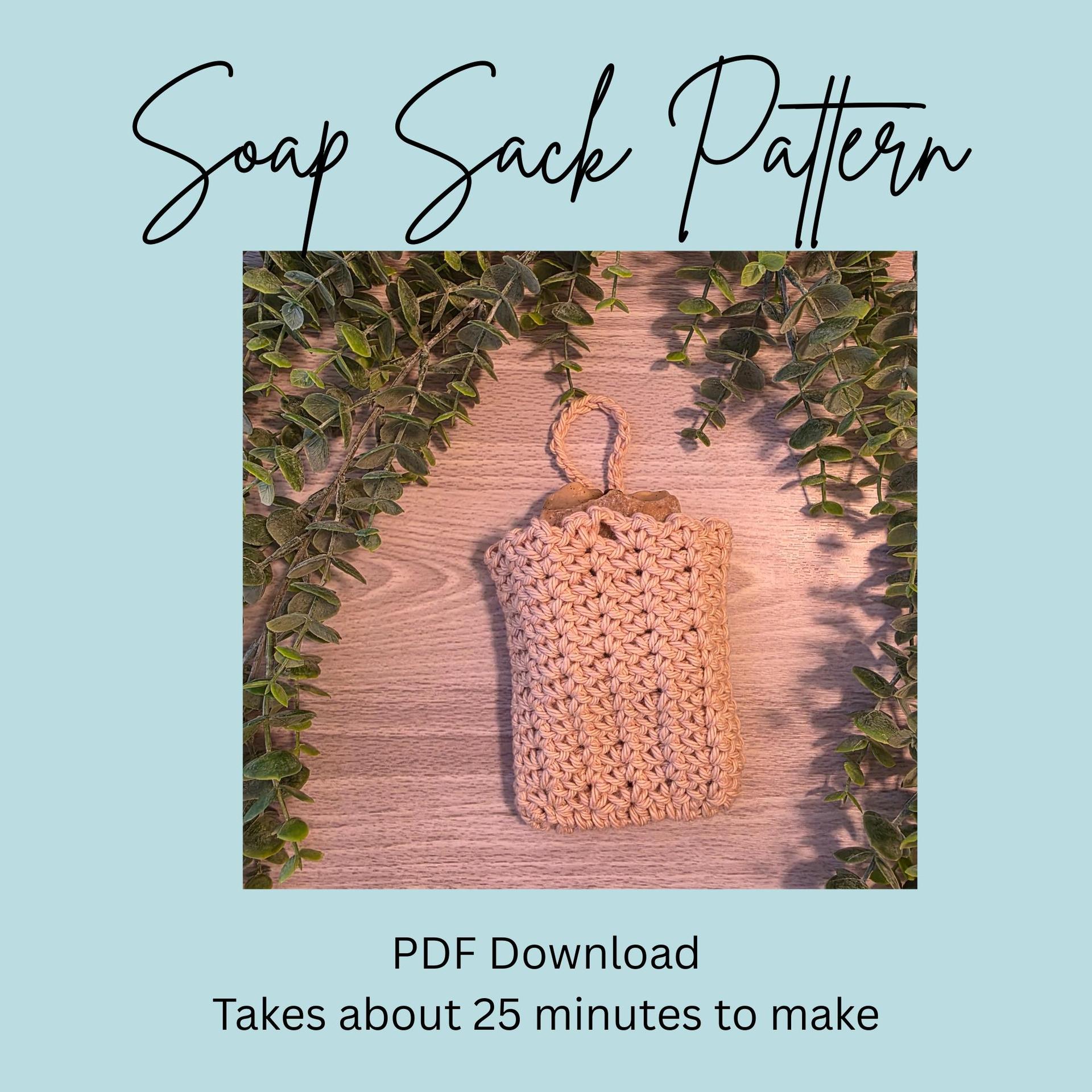 Soap Sack Pattern | PDF Digital Crochet Pattern | Beginner Crochet tutorial | Simply Soap Sack craft to make | Reusable