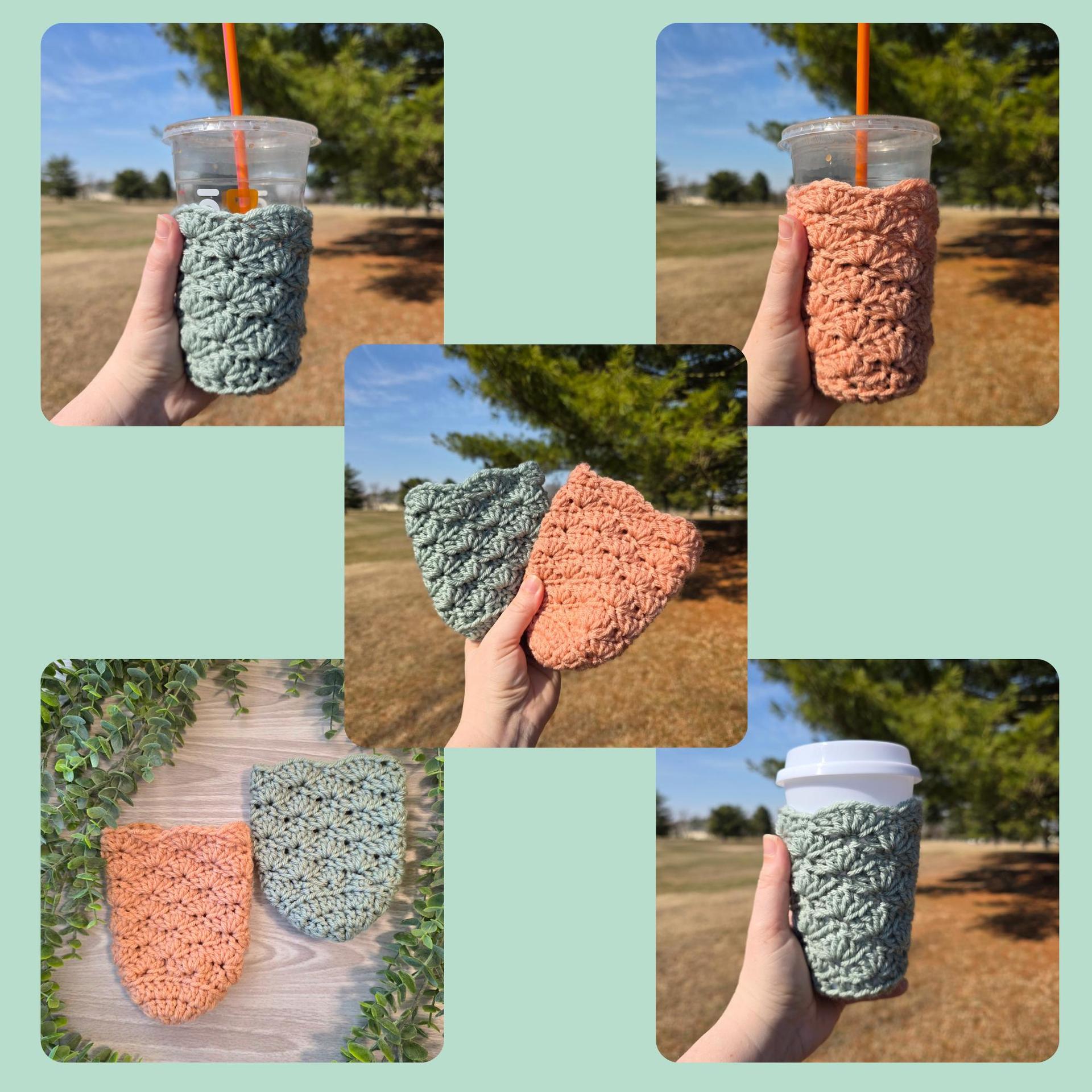 Seaside Cup Cozy Pattern | PDF Digital Crochet Pattern | Advanced Beginner Crochet tutorial thumbnail 3