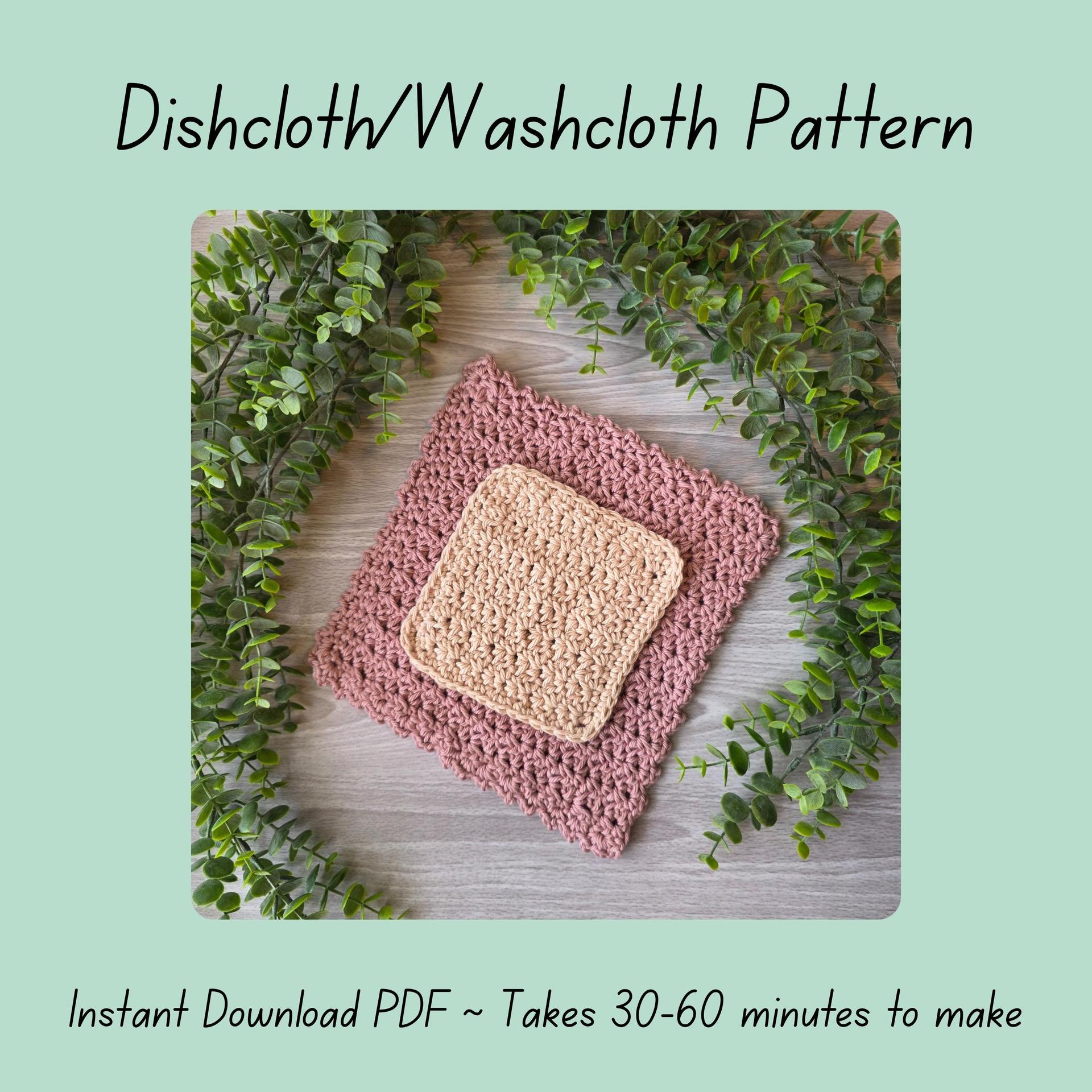 Washcloth Dishcloth Pattern | PDF Digital Crochet Pattern | Advanced Beginner Crochet tutorial | Face wipe makeup remove