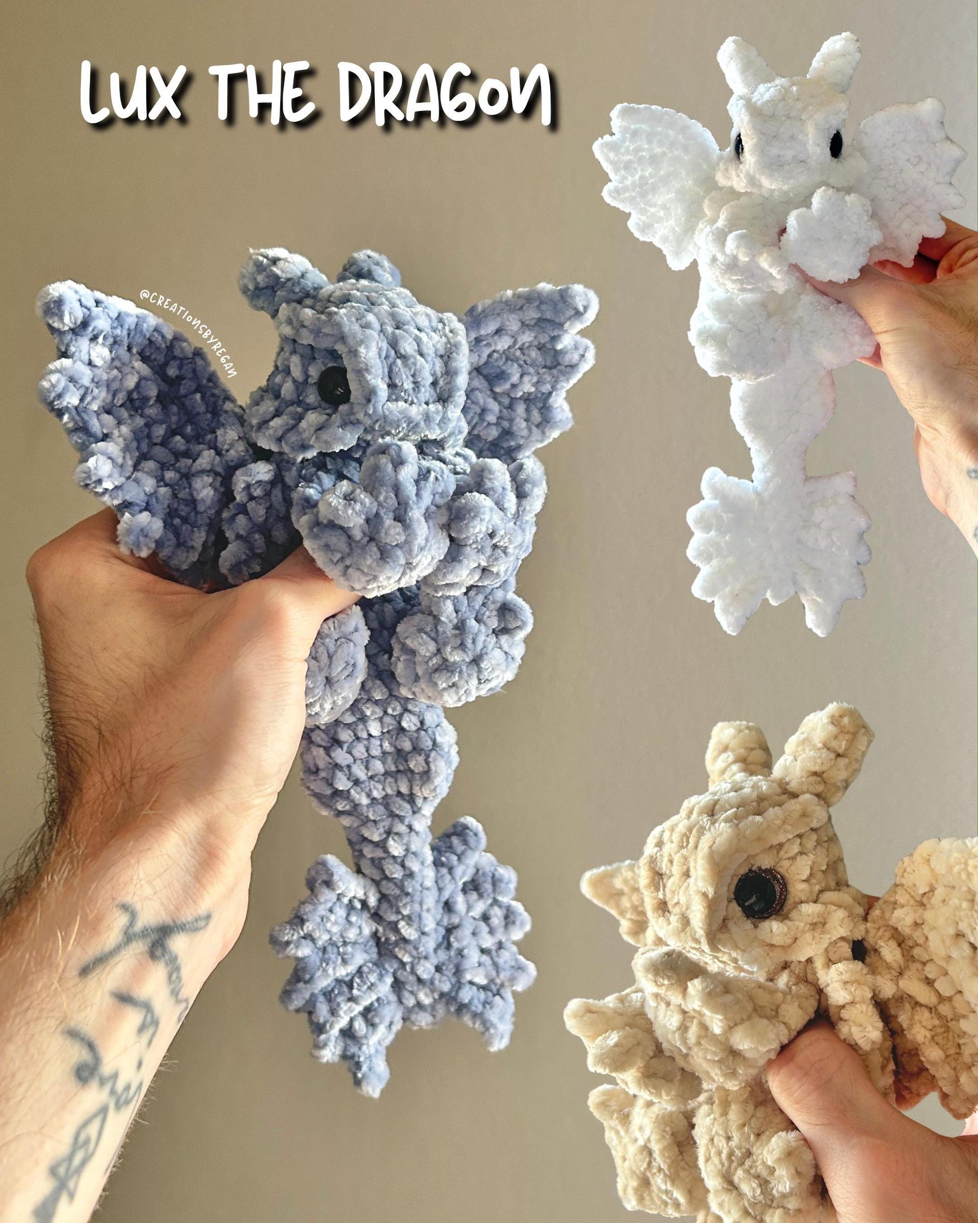 Lux the Dragon Snuggler Medium Sew Crochet Amigurumi Pattern thumbnail 2