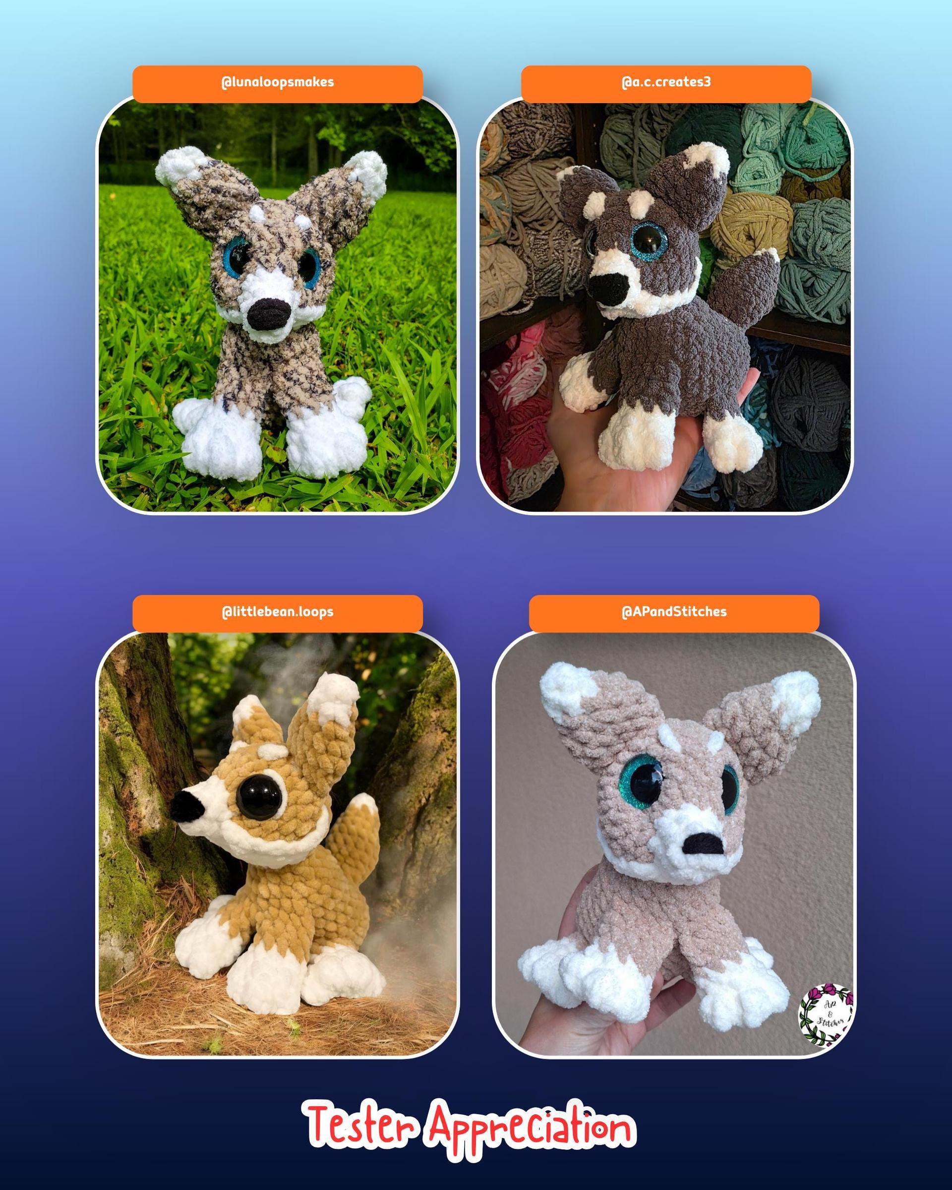 Frio the Wolf Sitting Medium Sew Crochet Amigurumi Pattern thumbnail 5