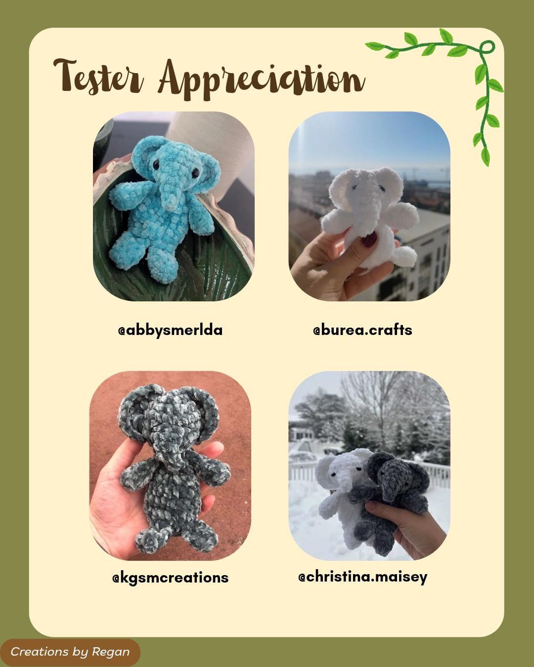 Penny the Mini Elephant Snuggler No Sew Crochet Amigurumi Pattern thumbnail 4