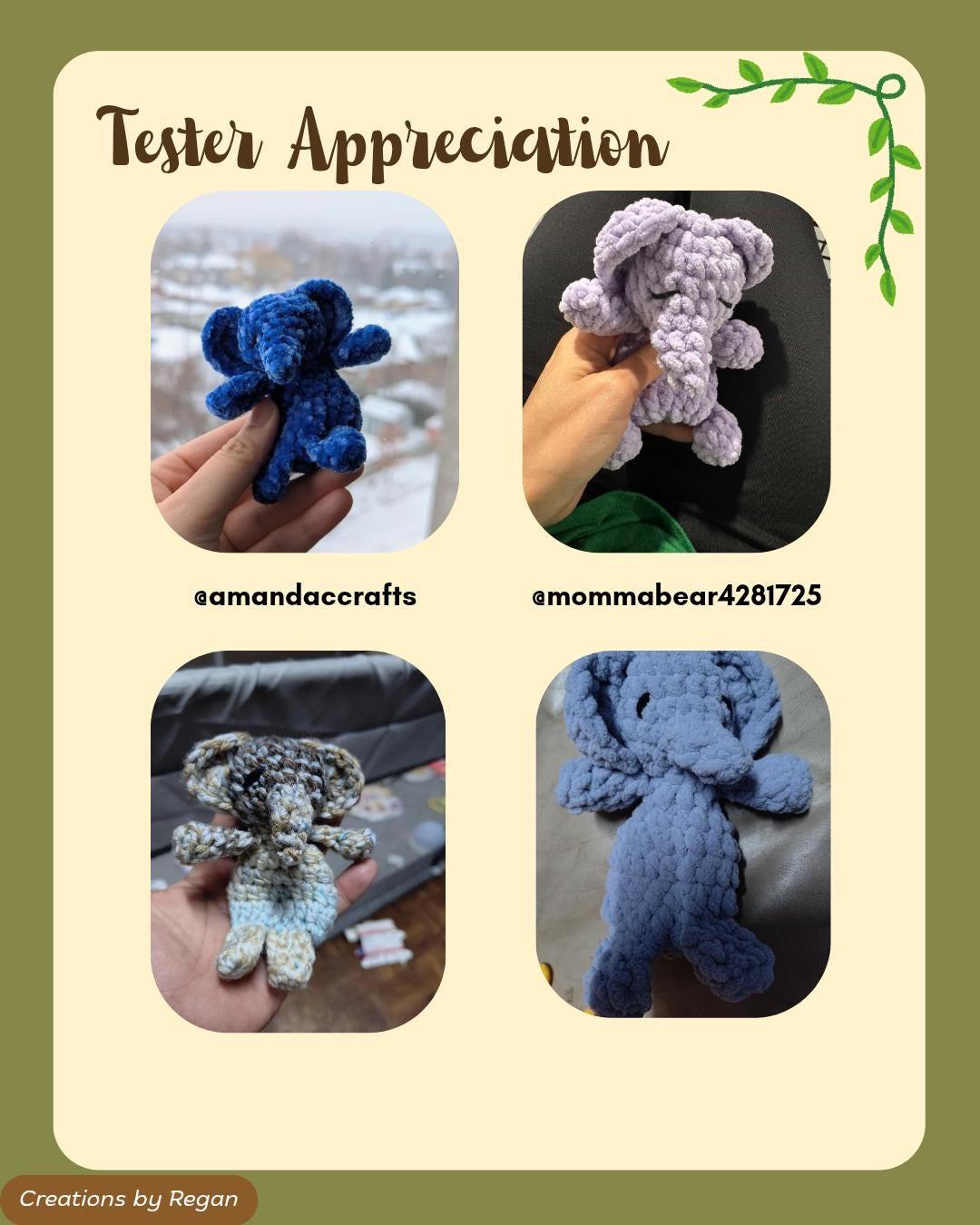 BUNDLE Penny the Mini Elephant & Mini Rhino No Sew Crochet Amigurumi Patterns thumbnail 8