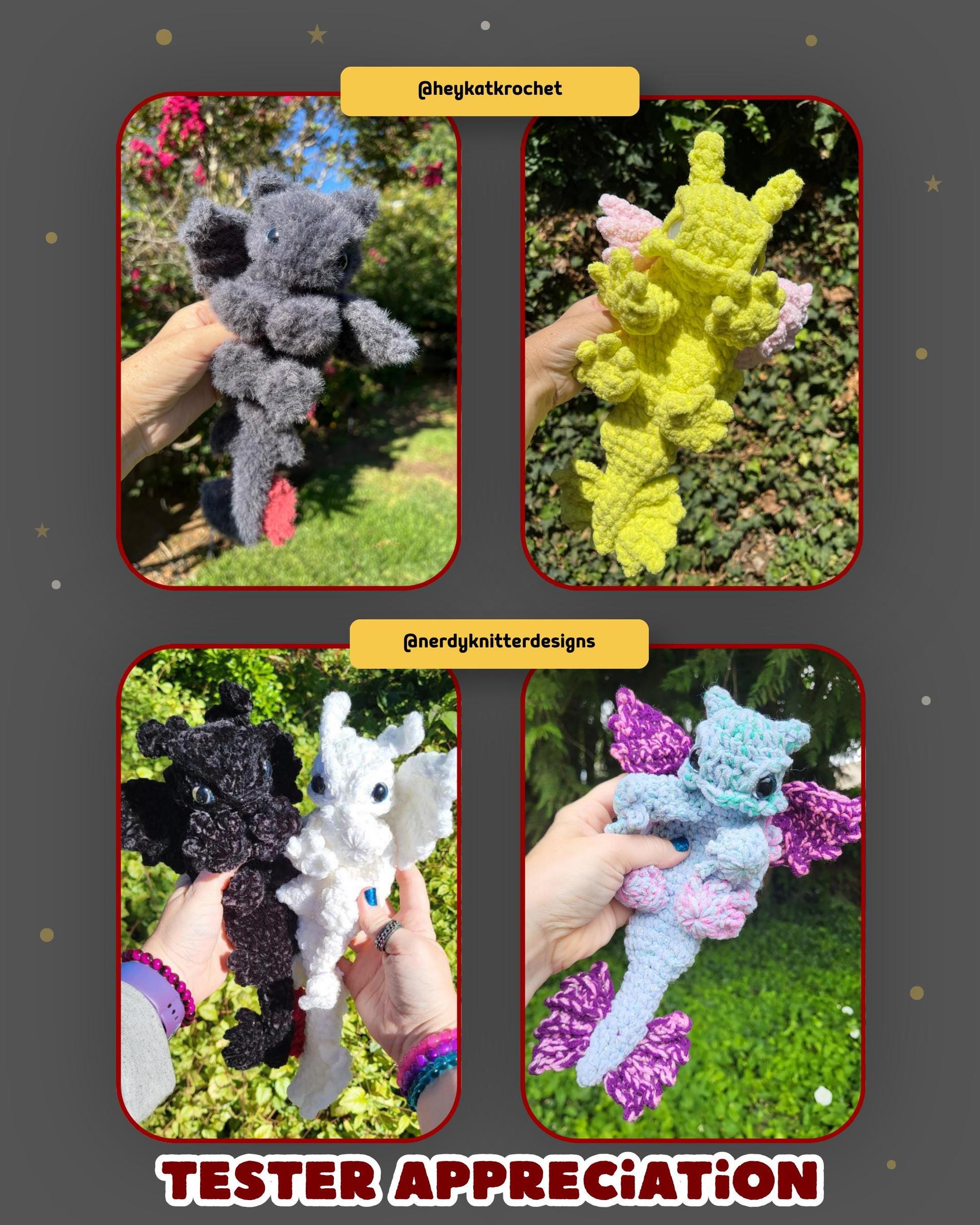 Lux the Dragon Snuggler Medium Sew Crochet Amigurumi Pattern thumbnail 9